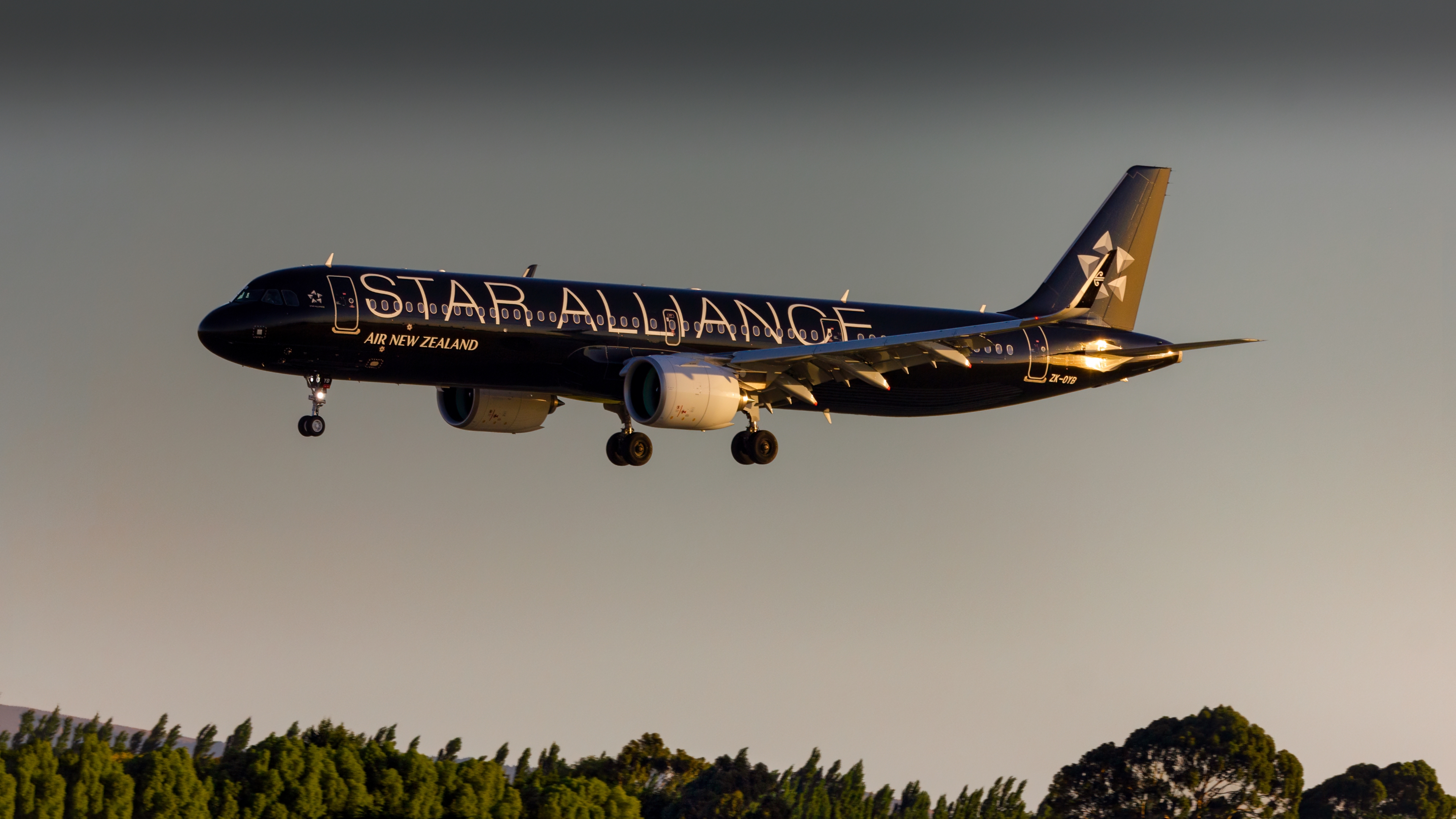 Full size: Air New Zealand Airbus A321NEO ZK-OYB at Christchurch International Airport