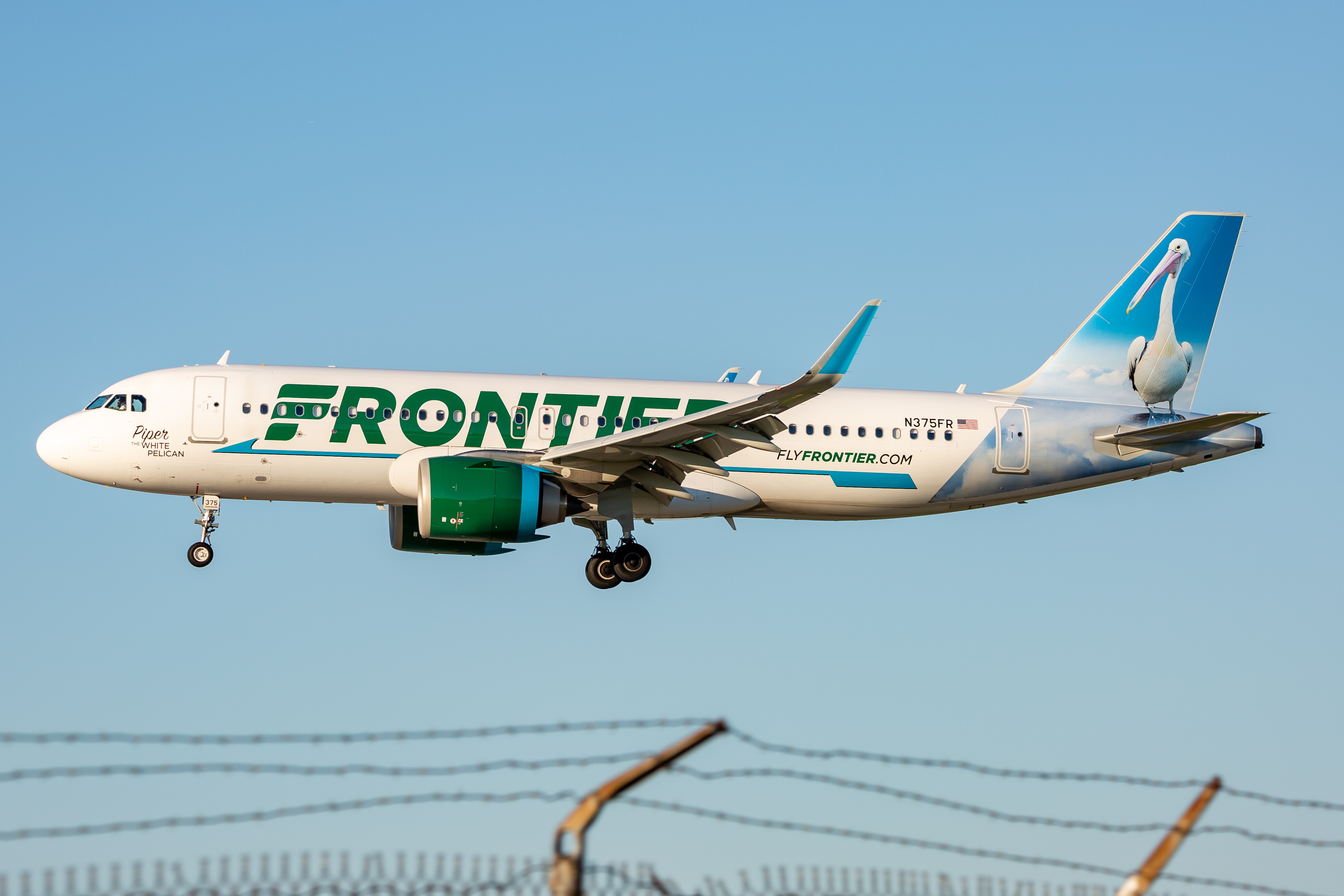 Full size: Frontier Airlines Airbus A320NEO N375FR at Baltimore/Washington International Thurgood Marshall Airport