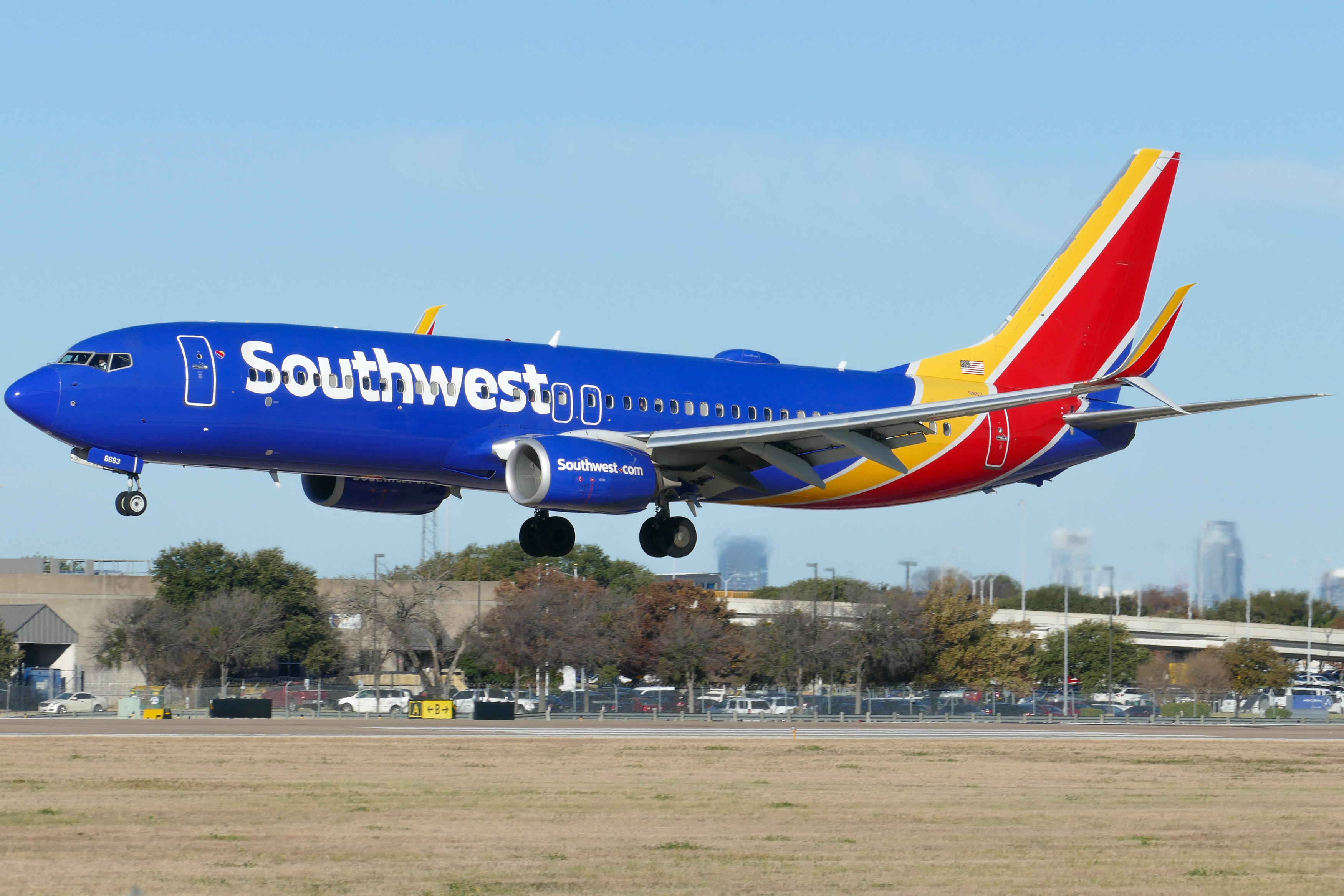 Full size: Southwest Airlines Boeing 737-800 N8693D at Austin-Bergstrom International Airport