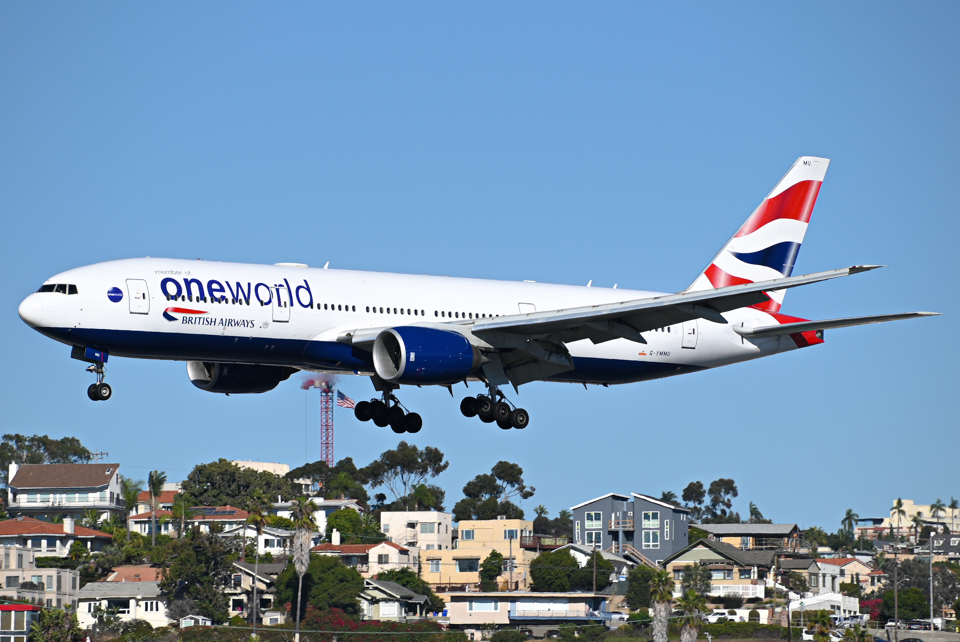 Full size: British Airways Boeing 777-200ER G-YMMU at San Diego International Airport