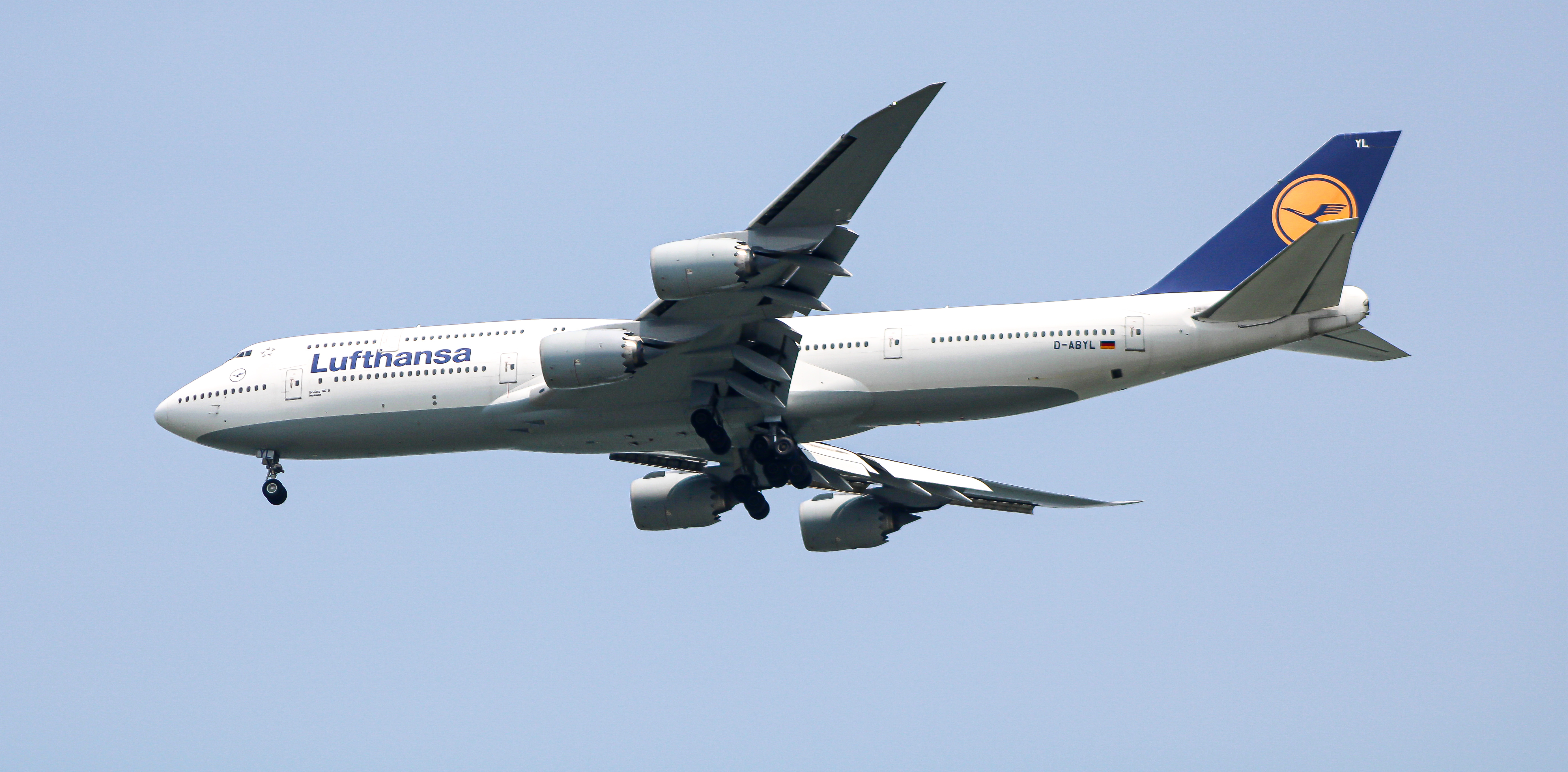 Full size: Lufthansa Boeing 747-8i D-ABYL at San Francisco International Airport