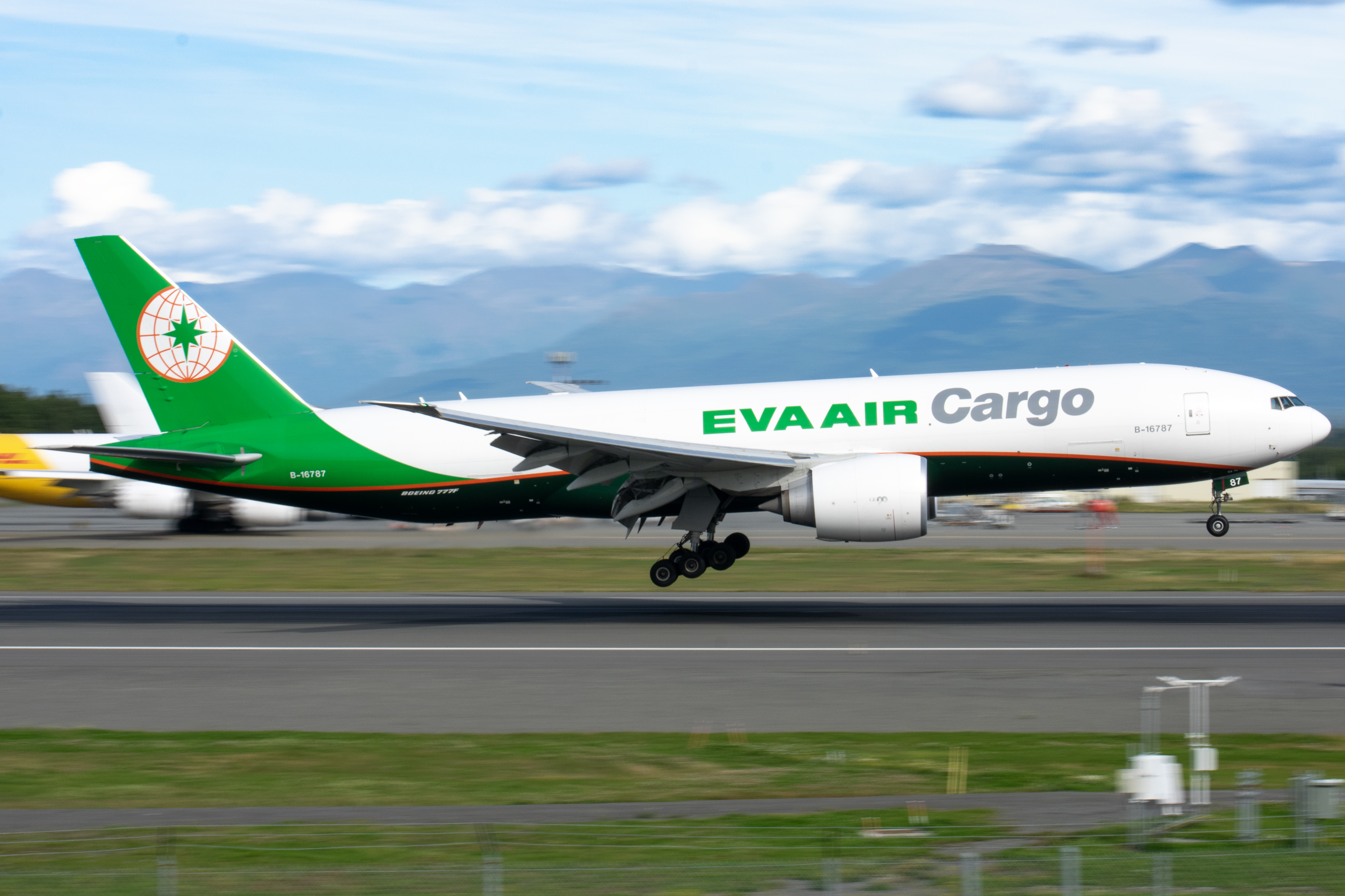 Full size: EVA Air  Boeing 777-F B-16787 at Anchorage Ted Stevens International Airport