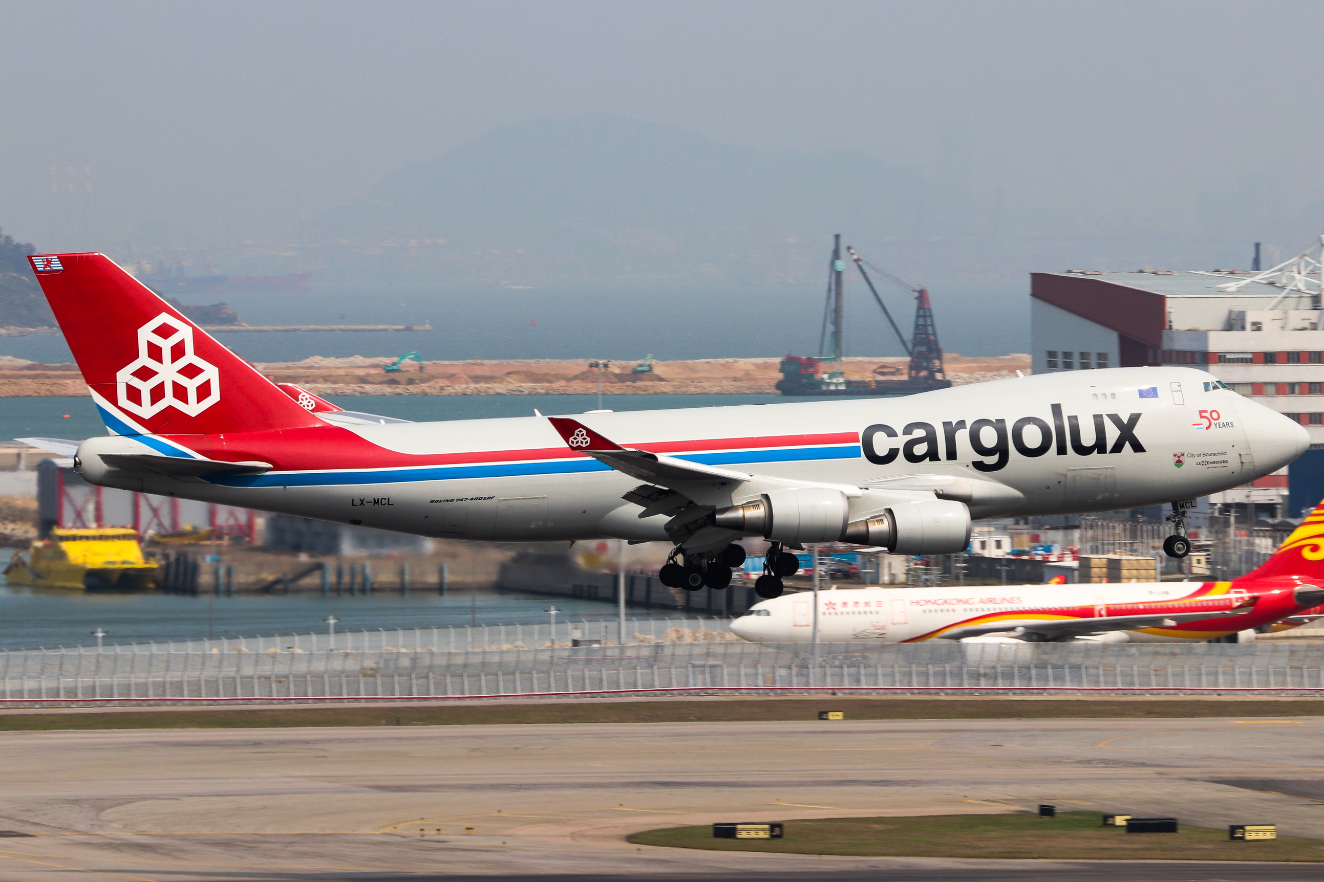 Full size: CargoLux Boeing 747-400F LX-MCL at Hong Kong International Airport
