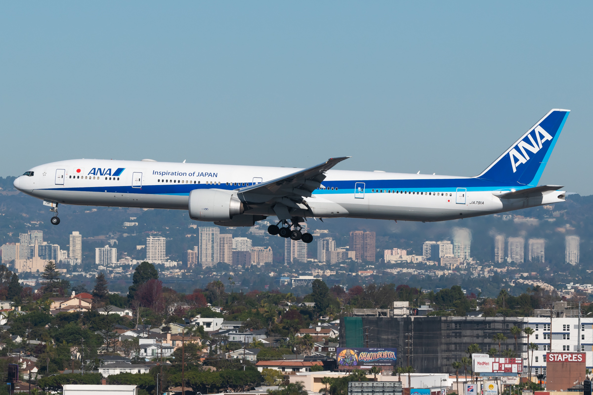 Full size: All Nippon Airways Boeing 777-300ER JA791A at Los Angeles International Airport