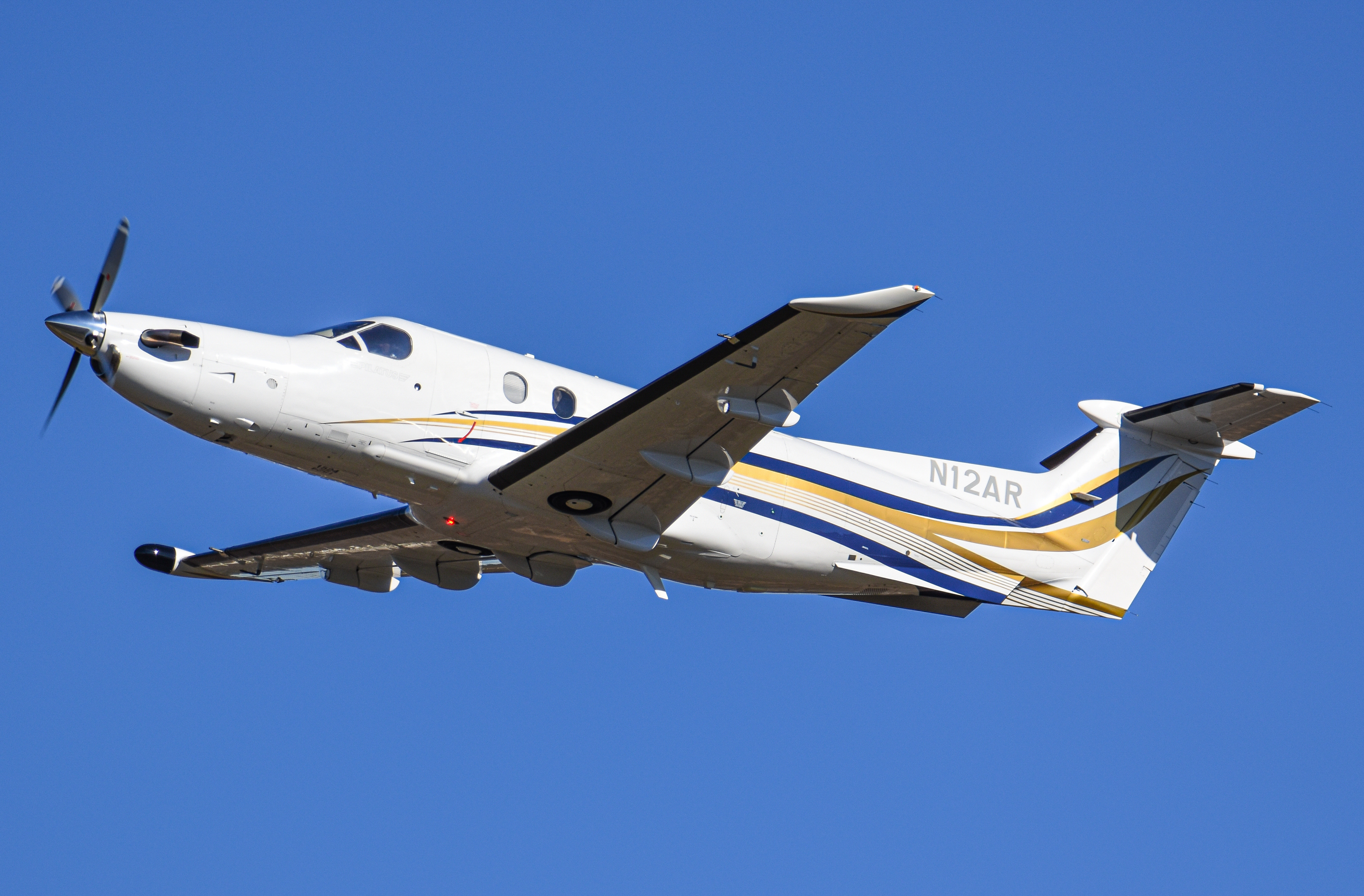 Full size: PRIVATE Pilatus PC-12 N12AR at Laurence G Hanscom Field Airport
