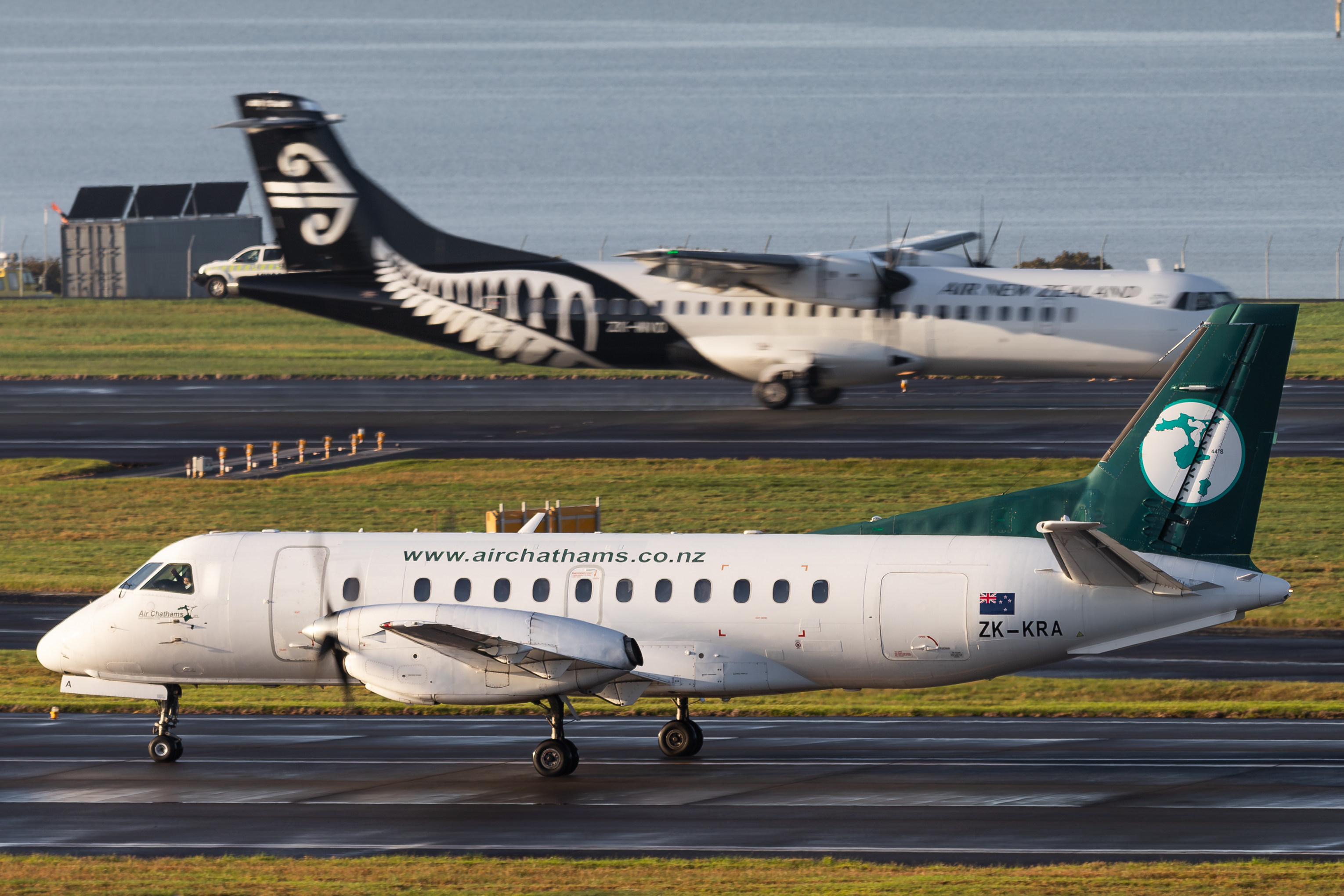 Full size: Air Chathams Saab 340 ZK-KRA at Auckland International Airport
