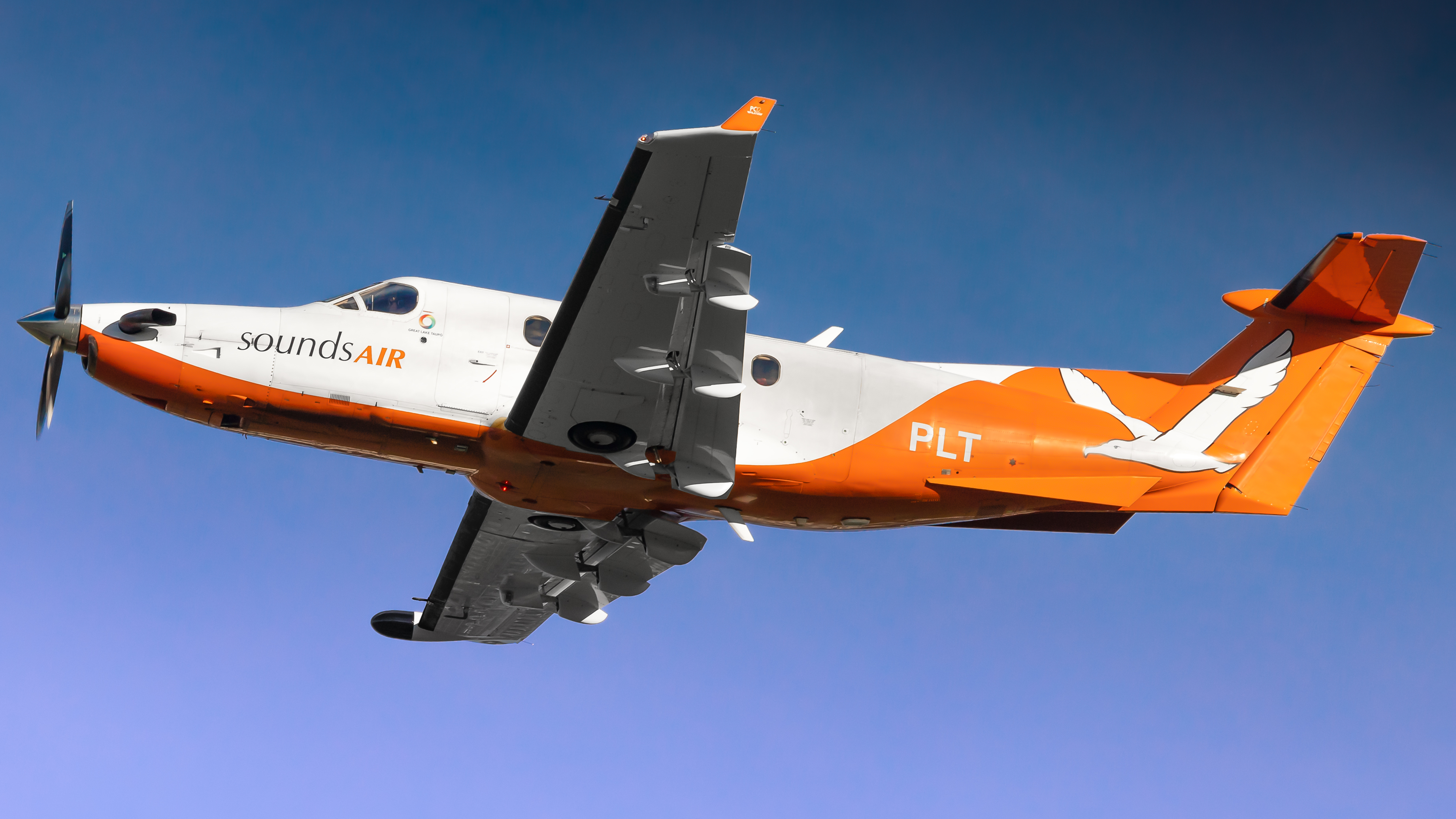 Full size: Sounds Air Pilatus PC-12 ZK-PLT at Christchurch International Airport