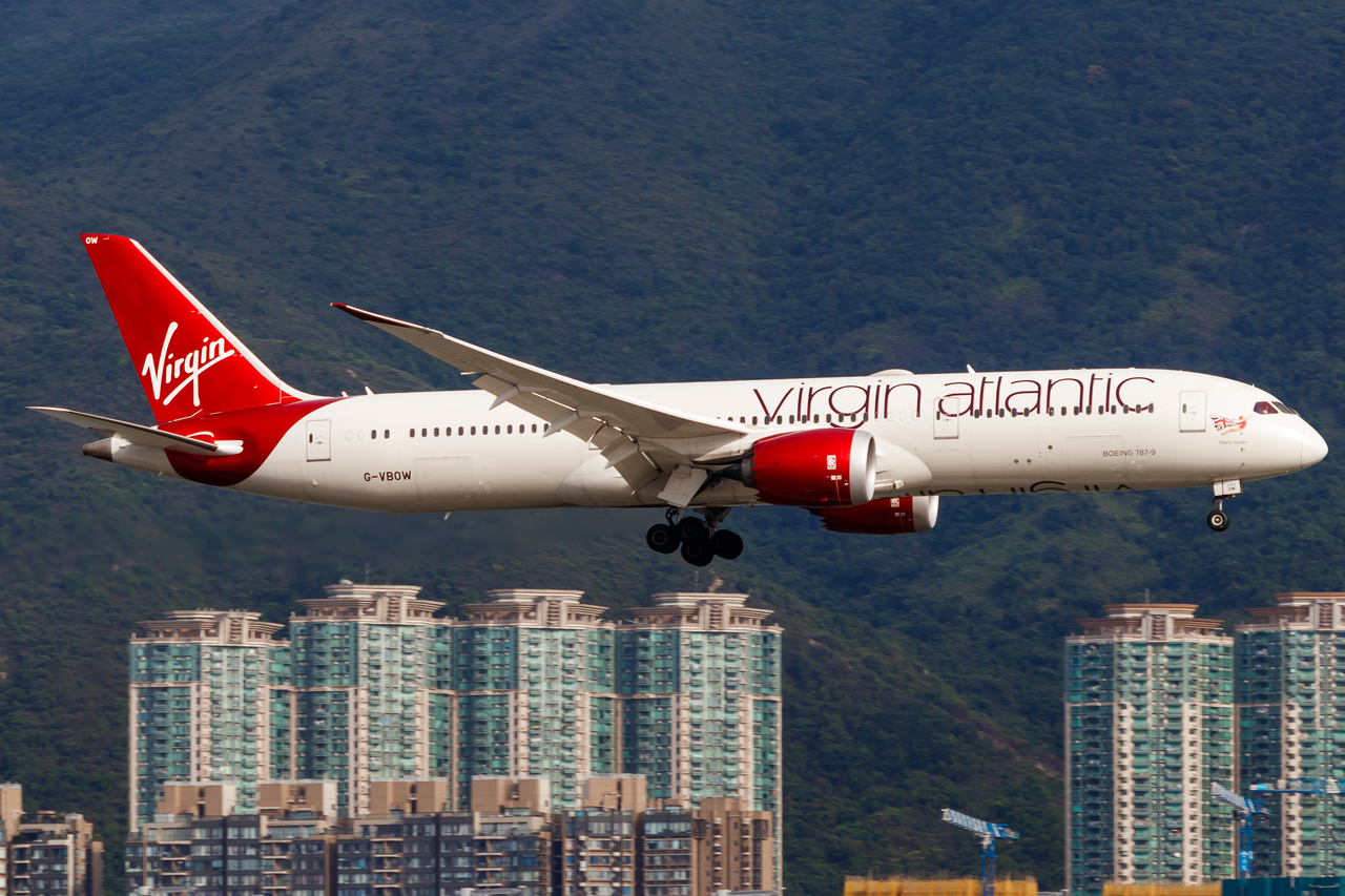 Full size: Virgin Atlantic Boeing 787-9 G-VBOW at Hong Kong International Airport