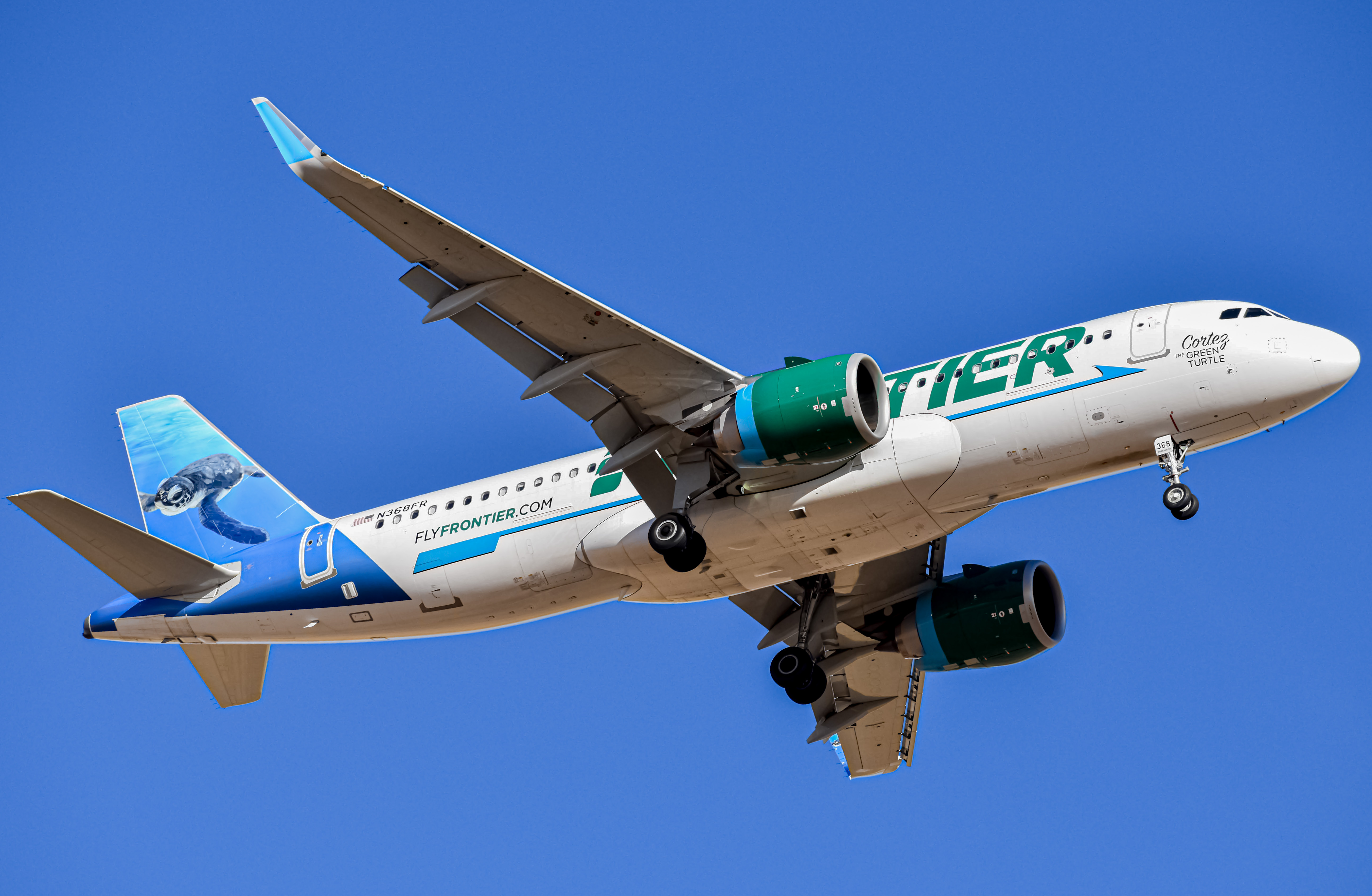 Full size: Frontier Airlines Airbus A320NEO N368FR at Denver International Airport