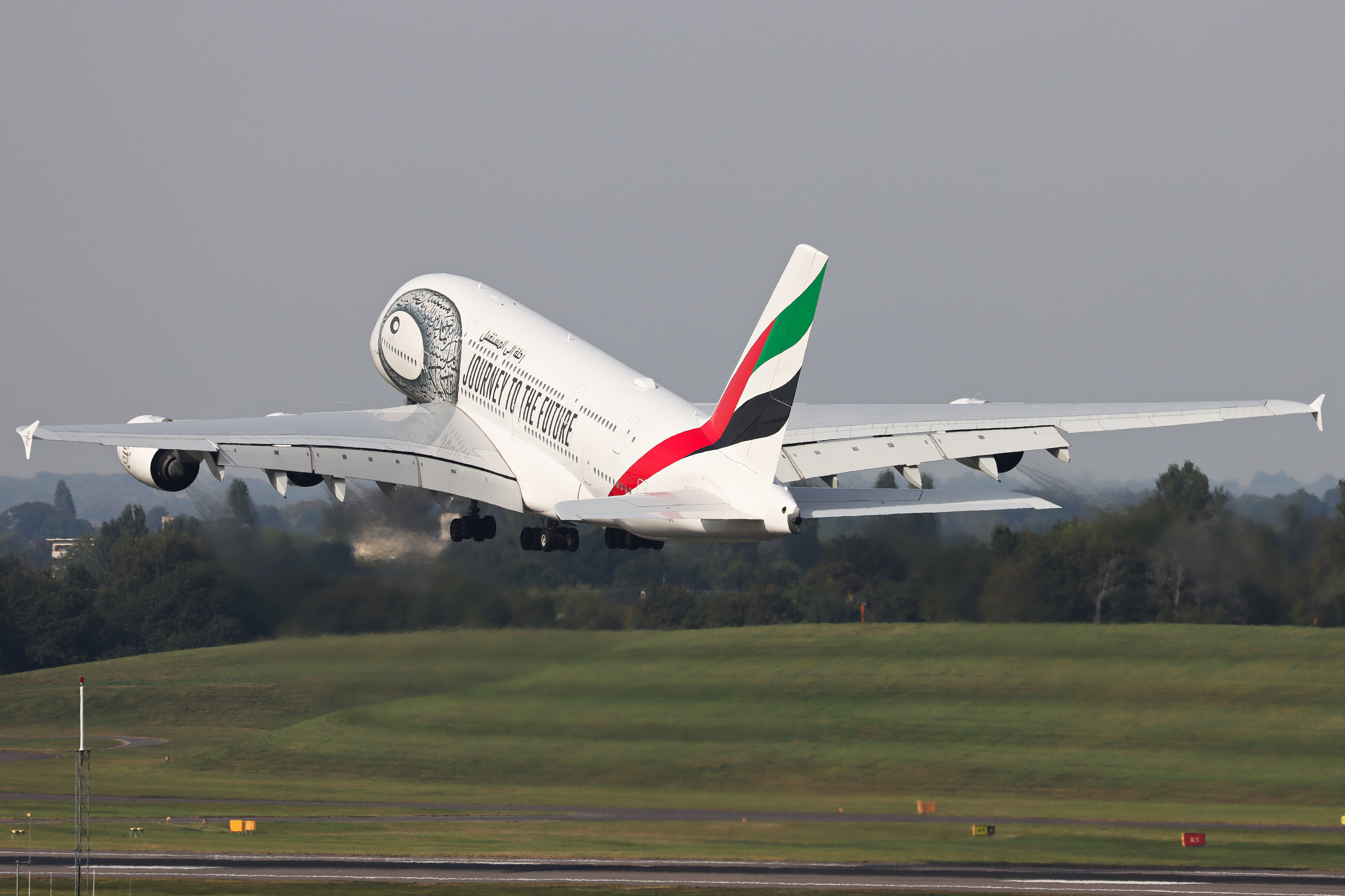 Full size: Emirates Airbus A380-800 A6-EUY at Birmingham Airport