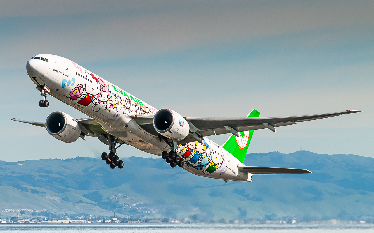 Full size: EVA Air Boeing 777-300ER B-16703 at San Francisco International Airport
