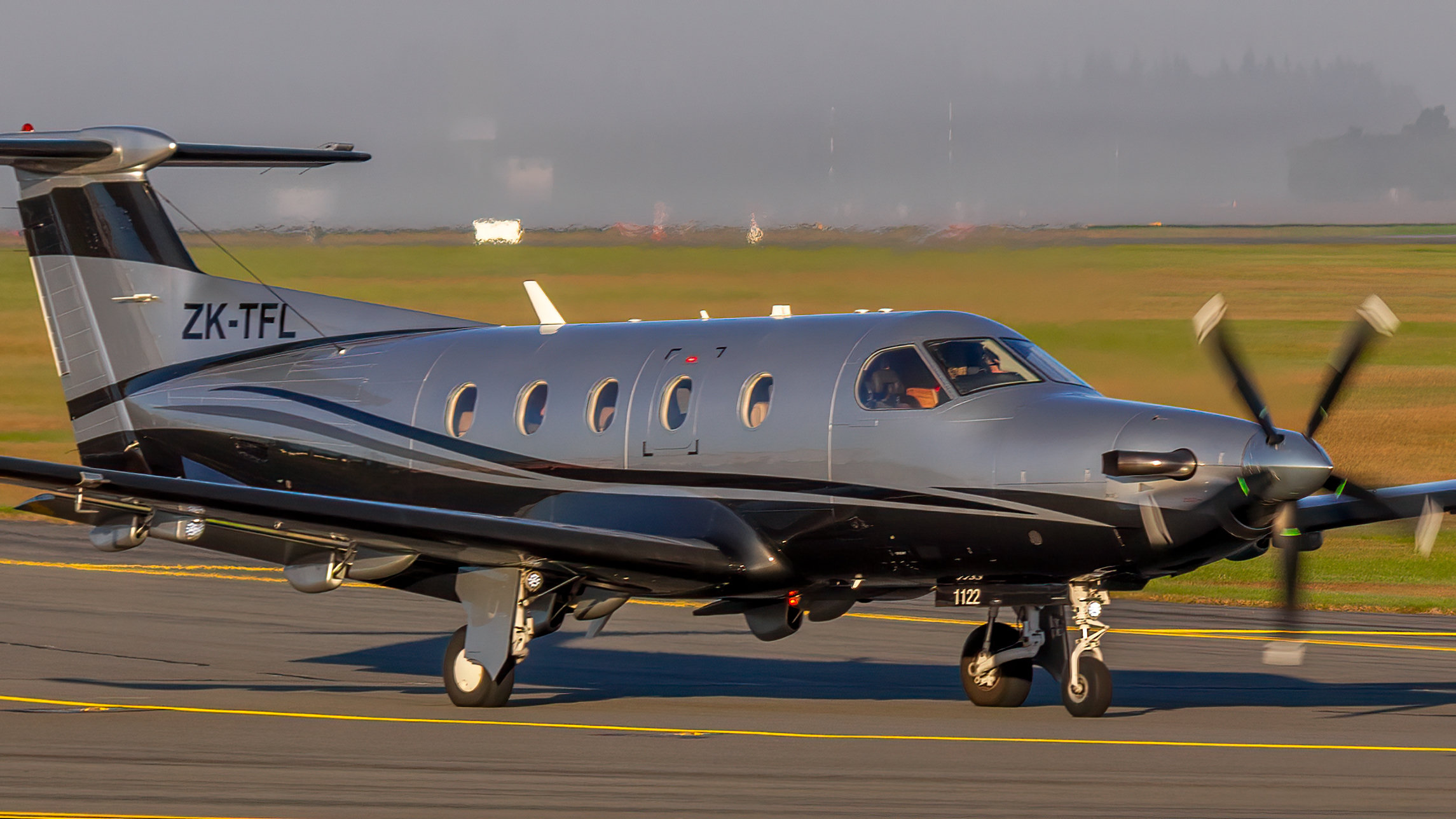 Full size: PRIVATE Pilatus PC-12 NG ZK-TFL at Christchurch International Airport