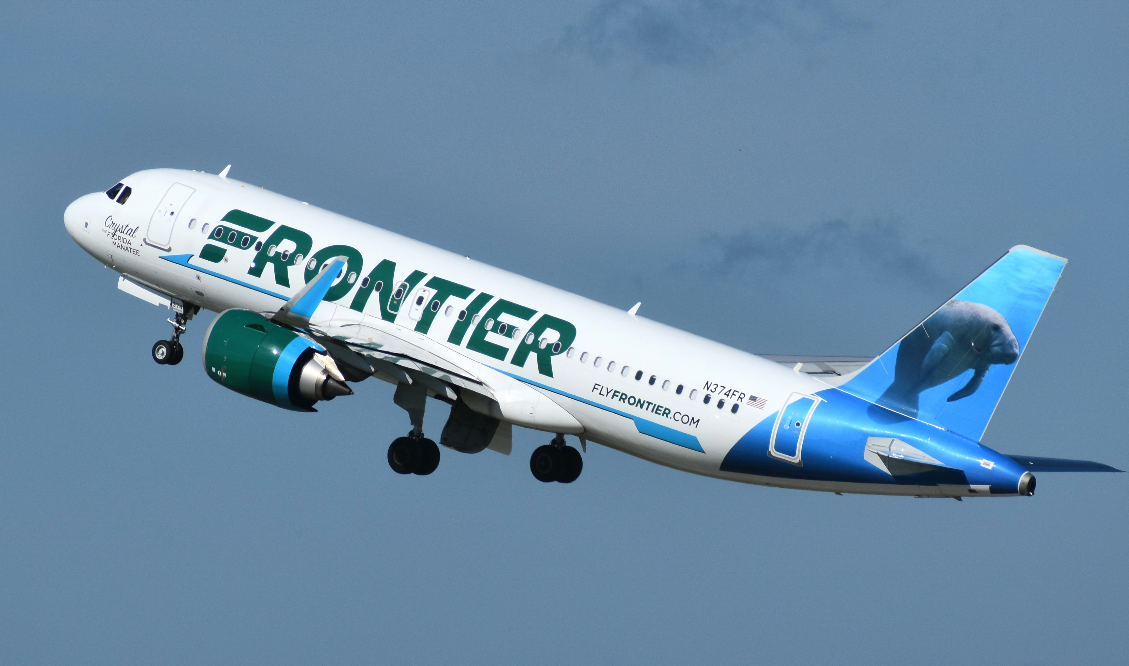 Full size: Frontier Airlines Airbus A320NEO N374FR at Cincinnati/Northern Kentucky International Airport