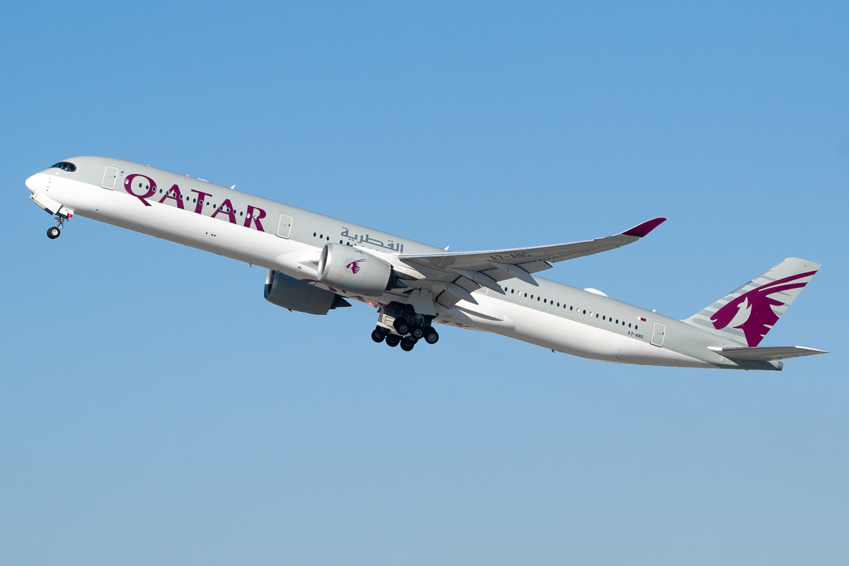 Full size: Qatar Airways Airbus A350-1000 A7-ANO at Los Angeles International Airport
