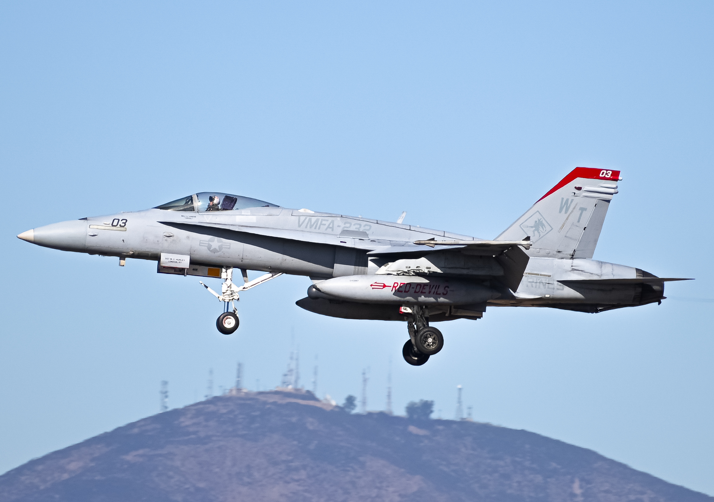 Full size: USMC - United States Marine Corp McDonnel Douglas F/A-18 Hornet 165408 at Brown Field Municipal Airport