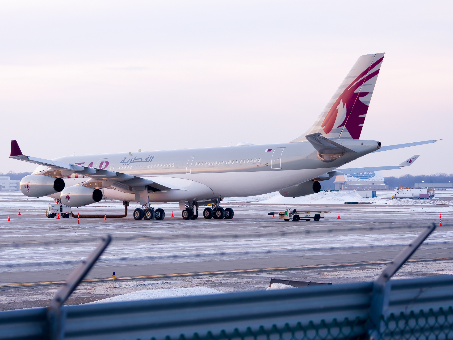 Full size: Qatar Amiri Flight Airbus A340-200 A7-HHK at Cleveland-Hopkins International Airport