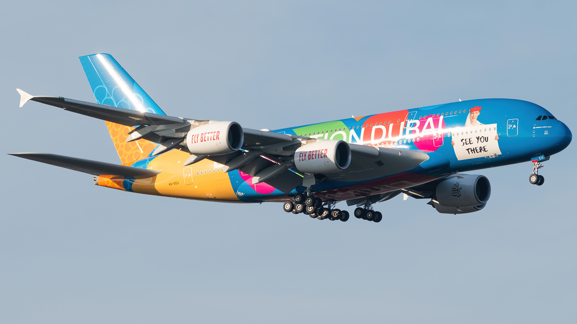 Full size: Emirates Airbus A380-800 A6-EEU at Washington Dulles International Airport