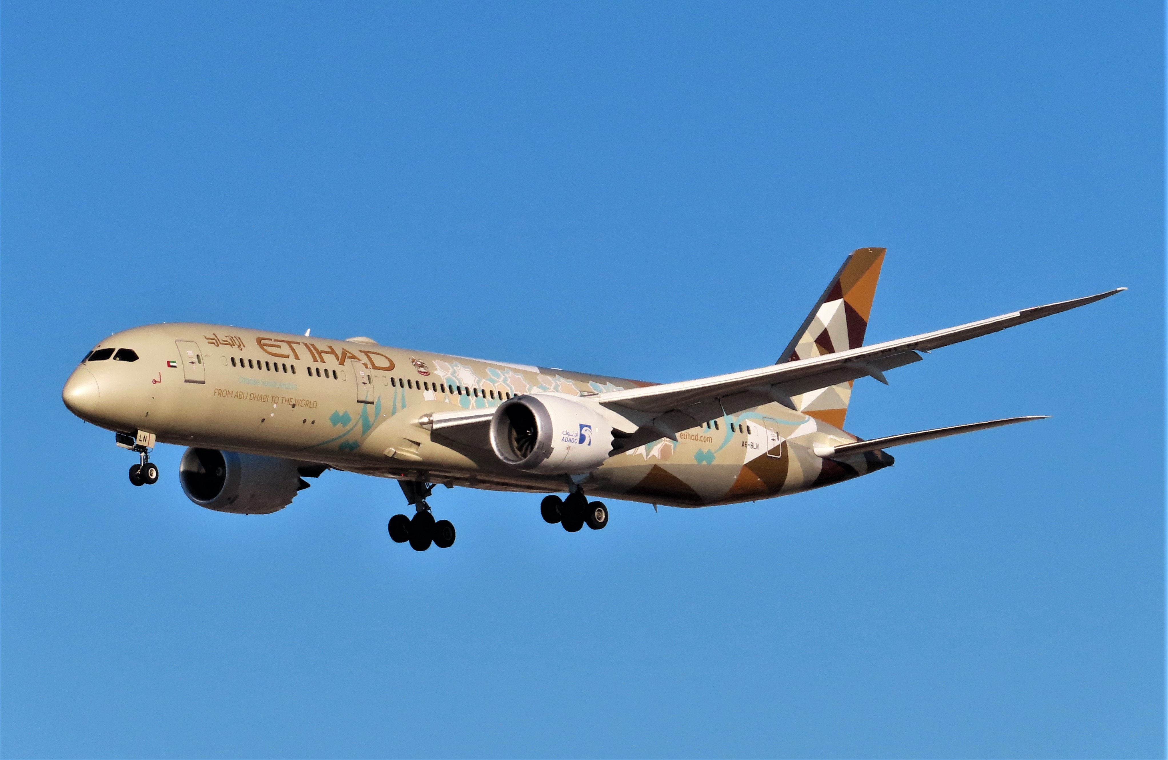 Full size: Etihad Airways Boeing 787-9 A6-BLN at Chicago O'Hare International Airport