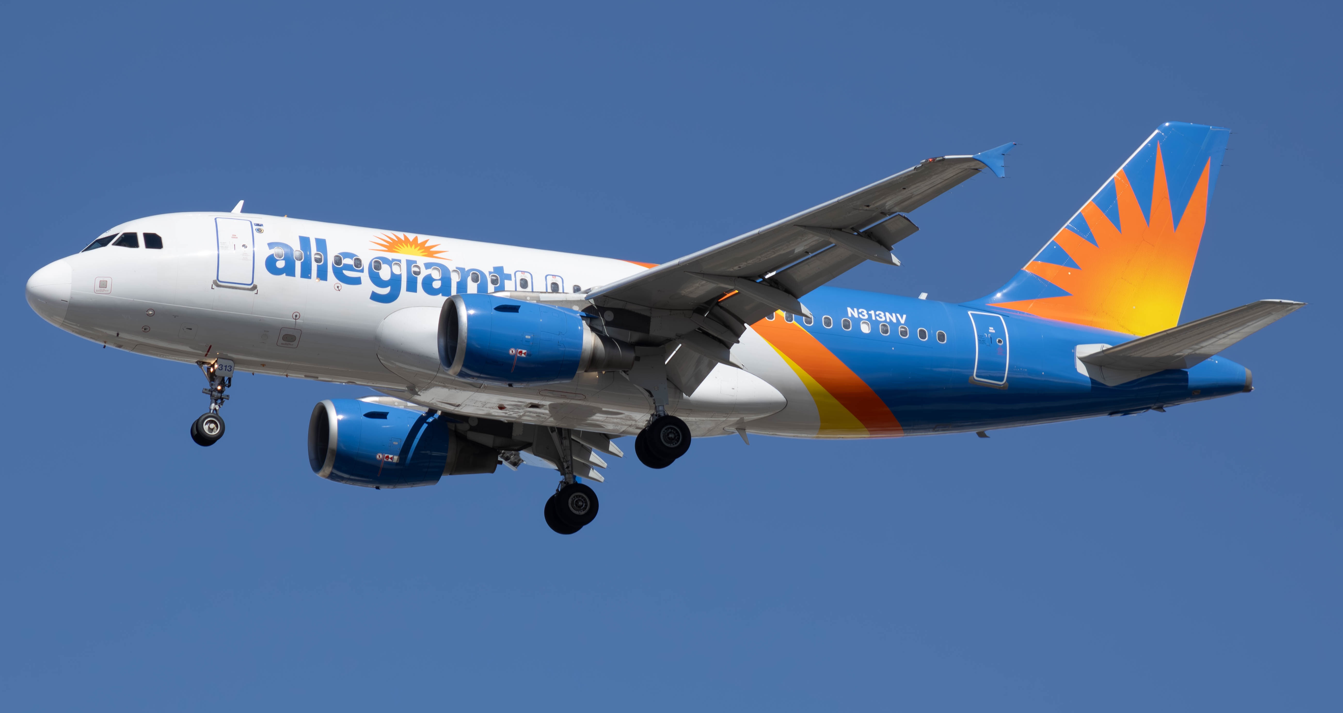 Full size: Allegiant Air Airbus A319 N313NV at Harry Reid International Airport