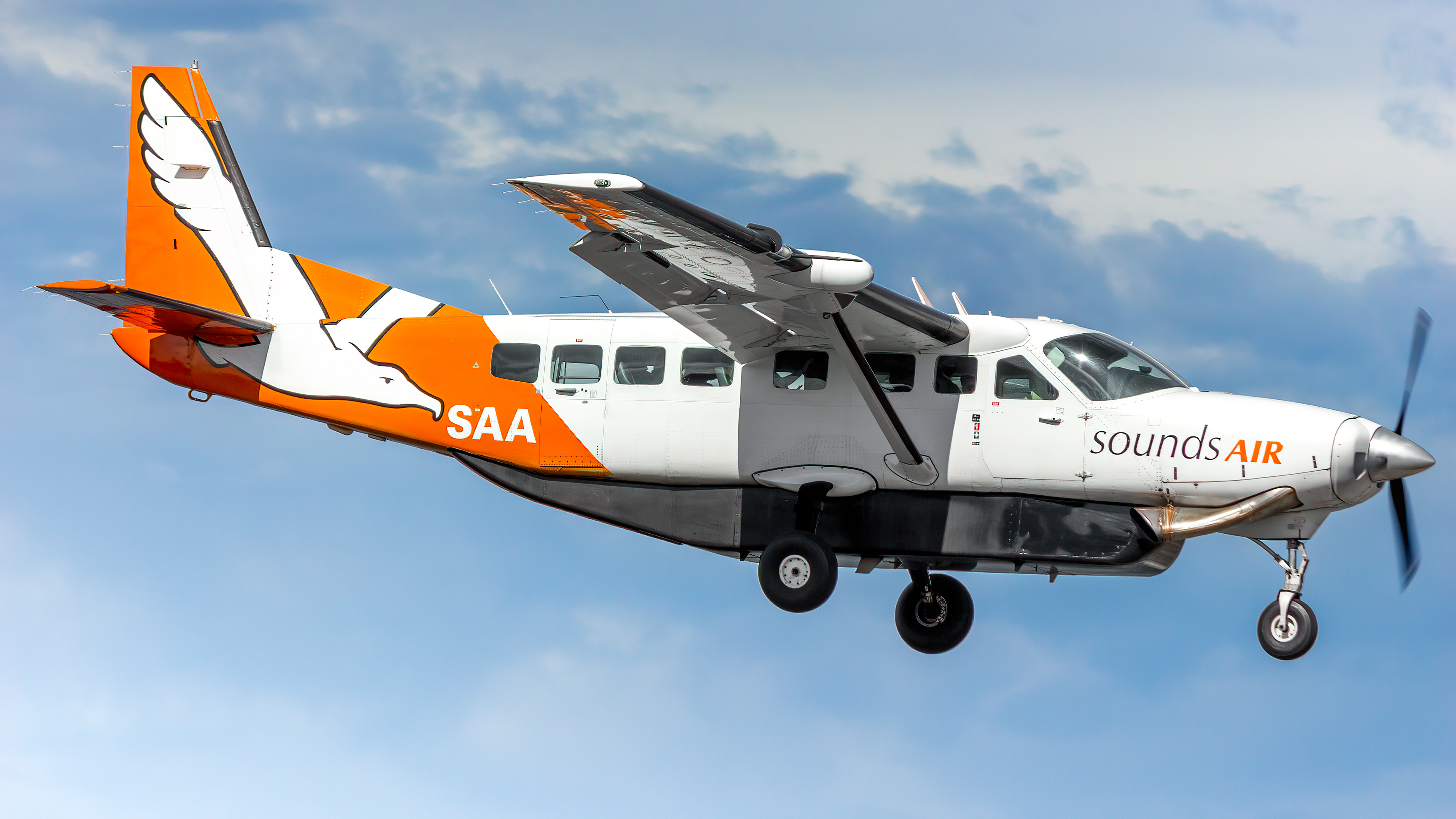 Full size: Sounds Air Cessna 208B Grand Caravan ZK-SAA at Wellington International Airport