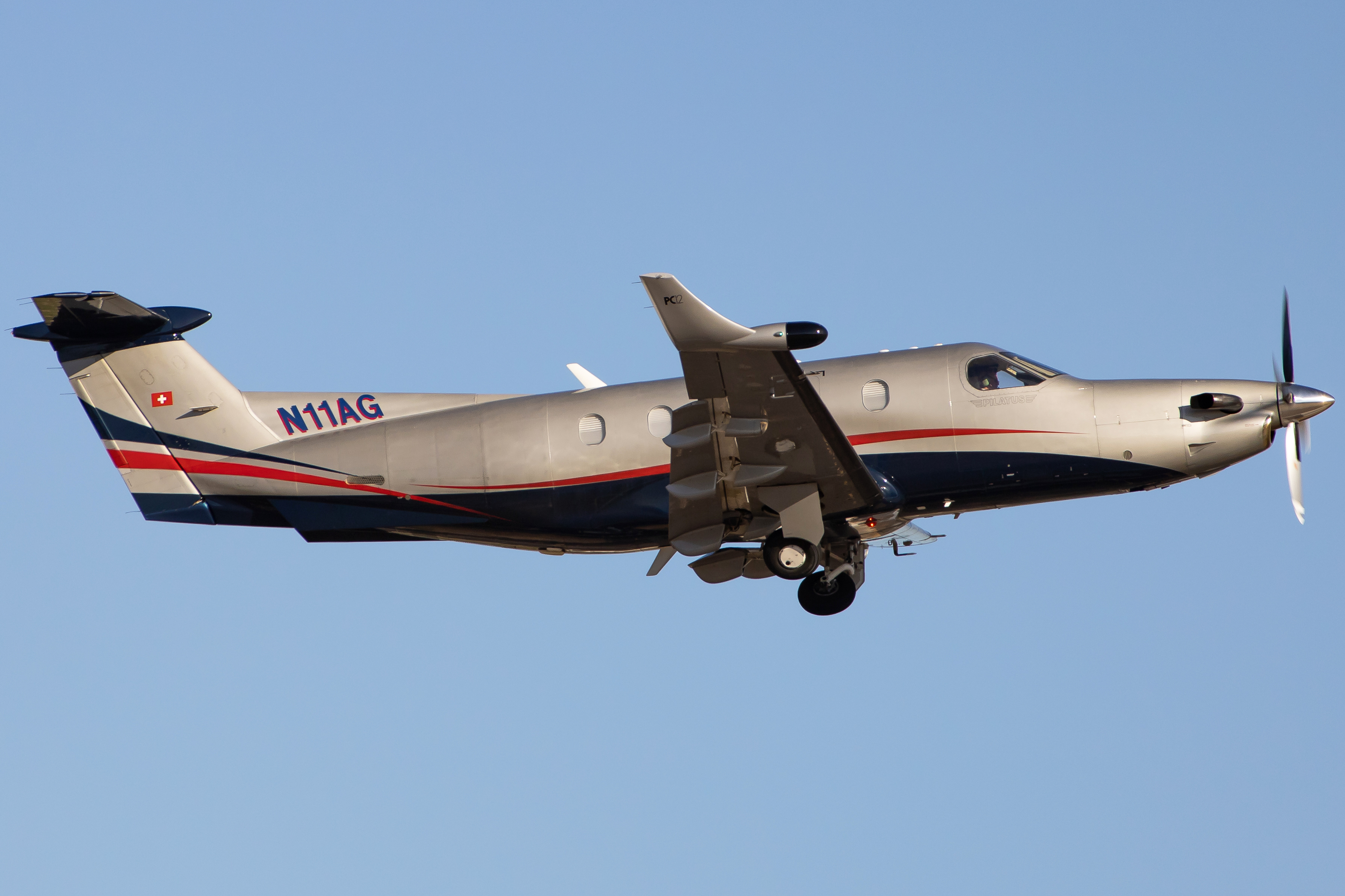Full size: PRIVATE Pilatus PC-12 N11AG at Falcon Field Airport