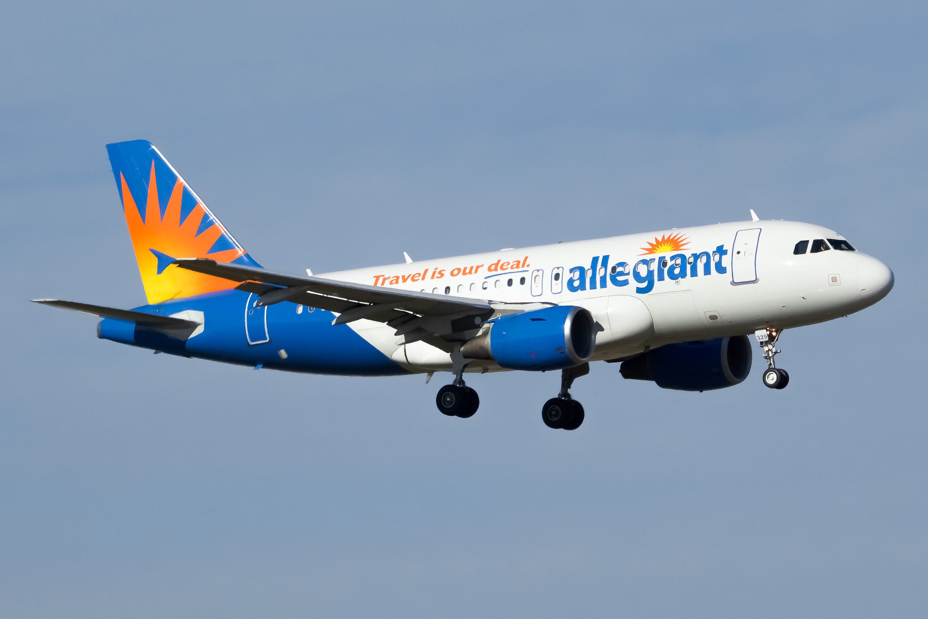 Full size: Allegiant Air Airbus A319 N329NV at Newark Liberty International Airport