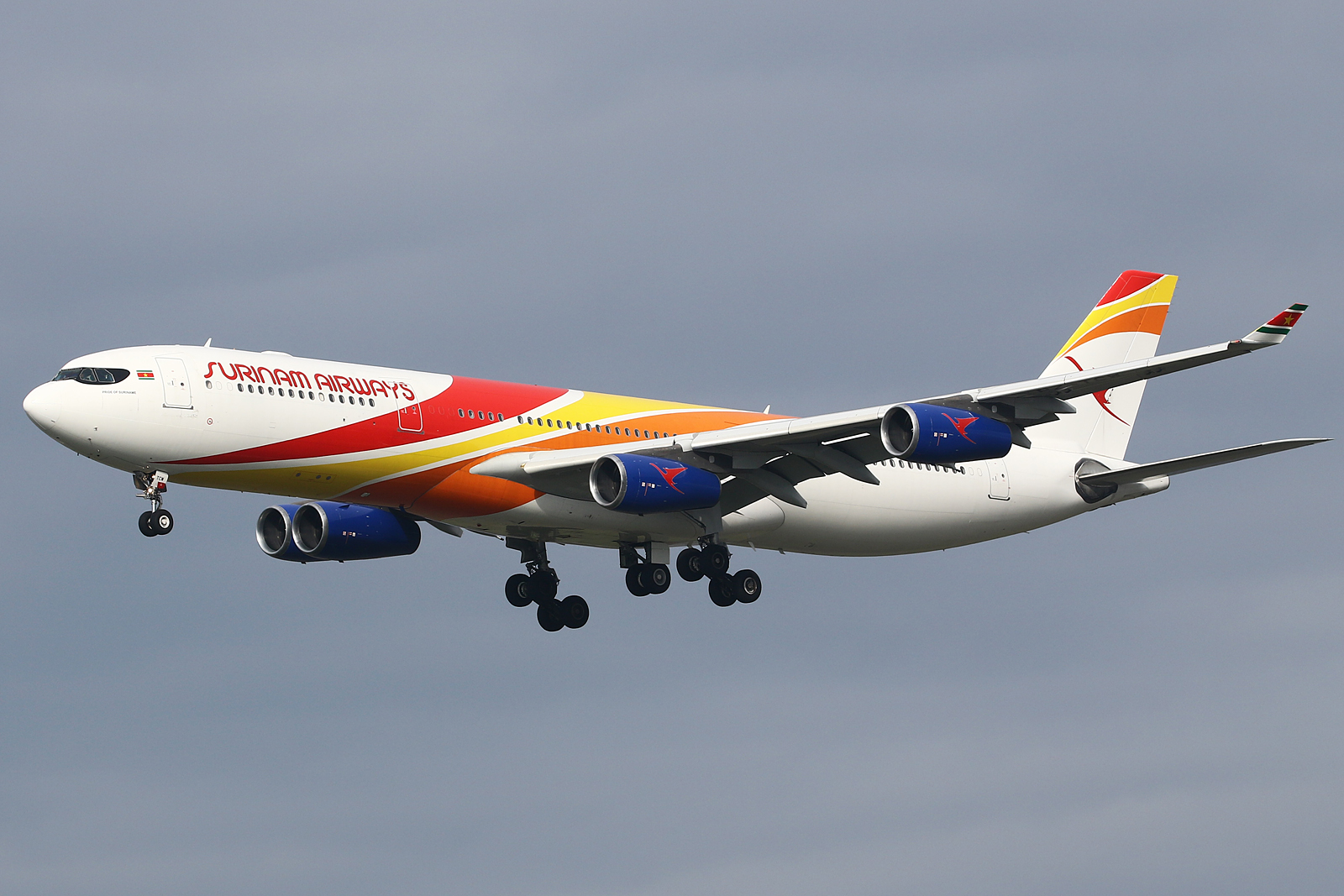 Full size: Surinam Airways Airbus A340-300 PZ-TCW at Amsterdam Schiphol Airport