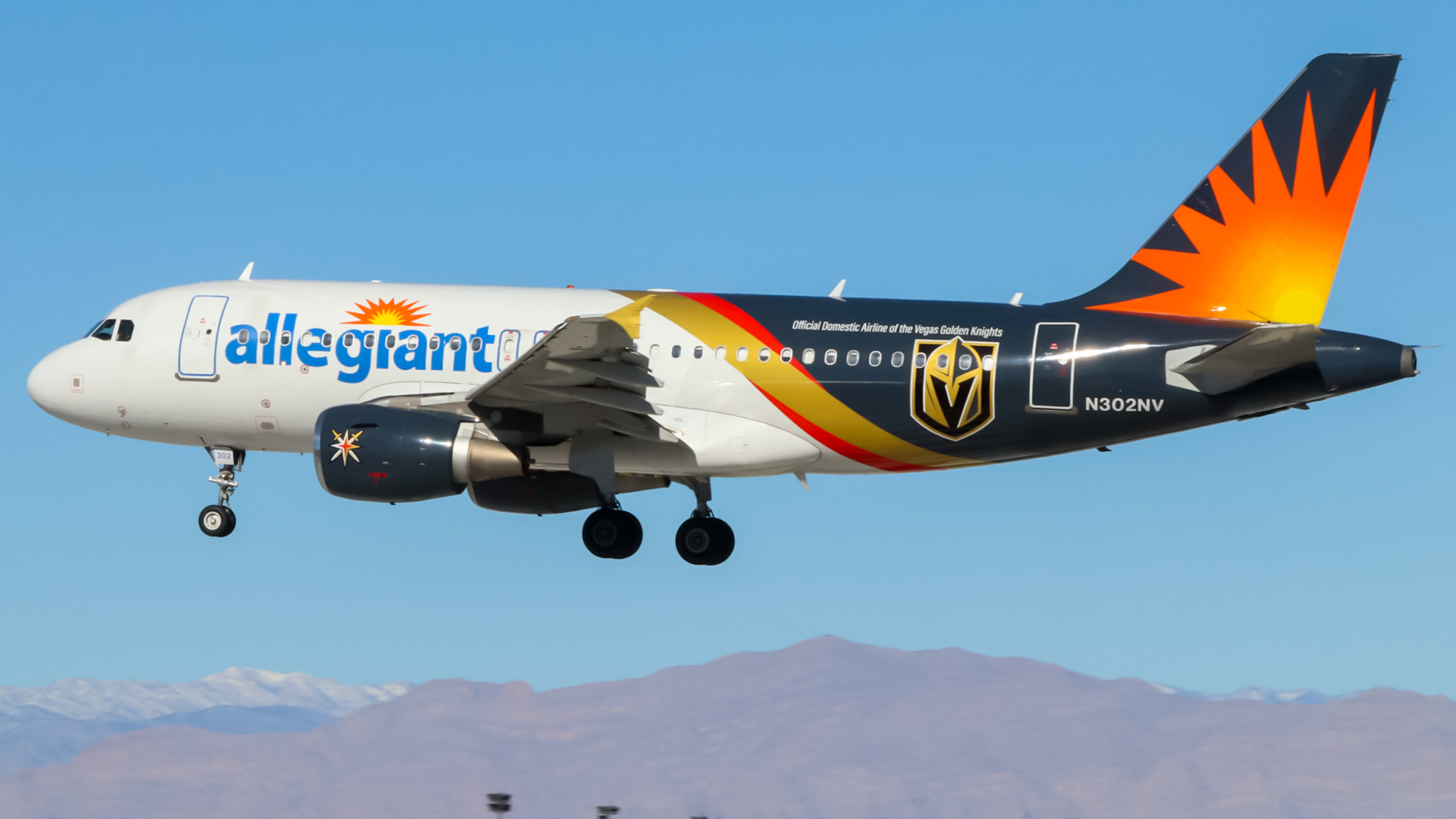 Full size: Allegiant Airlines Airbus A319 N302NV at Harry Reid International Airport