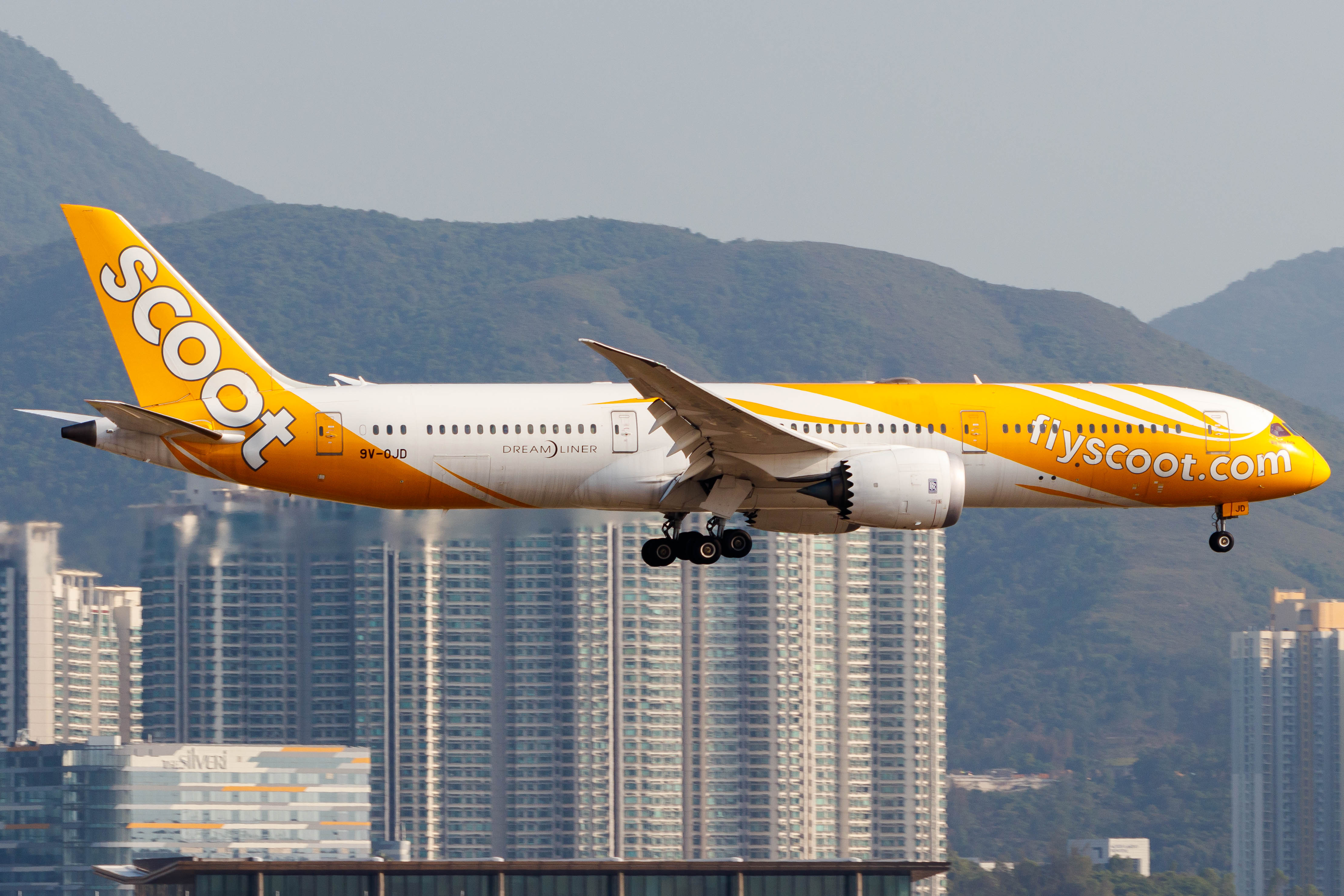 Full size: Scoot Boeing 787-9 9V-OJD at Hong Kong International Airport
