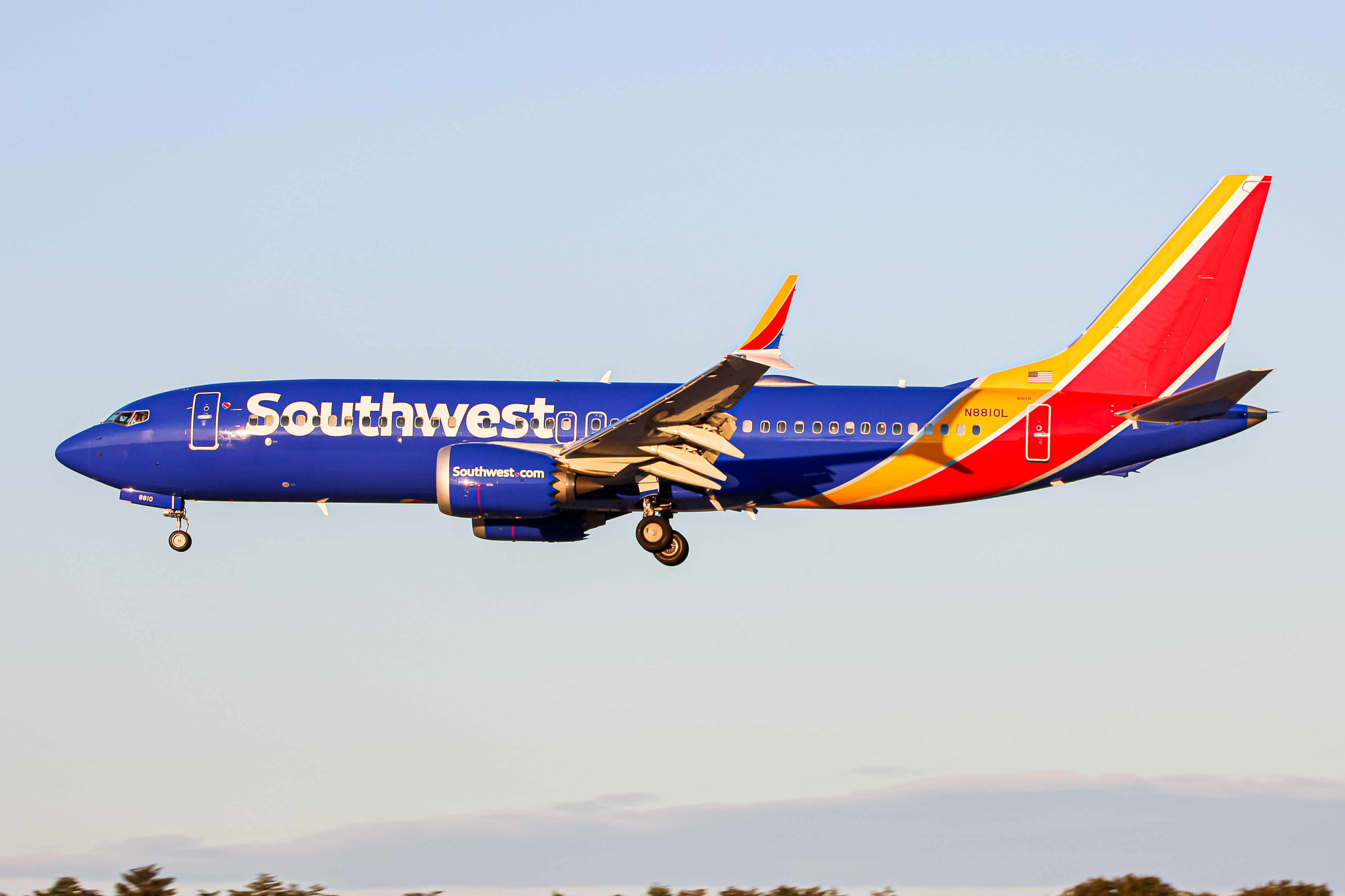 Full size: Southwest Airlines Boeing 737 MAX 8 N8810L at Baltimore/Washington International Thurgood Marshall Airport
