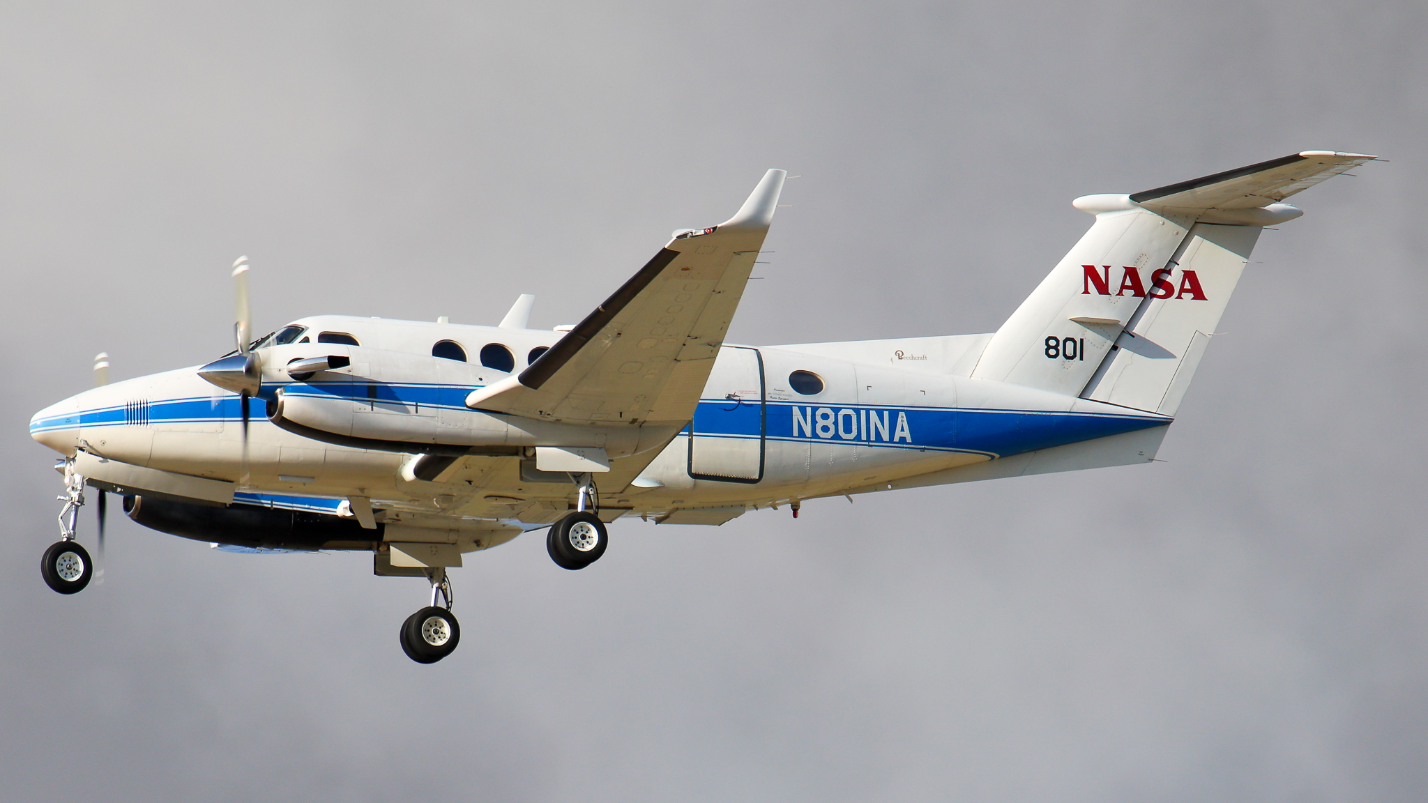 Full size: NASA Beechcraft King Air 200 N801NA at Palmdale Regional Airport