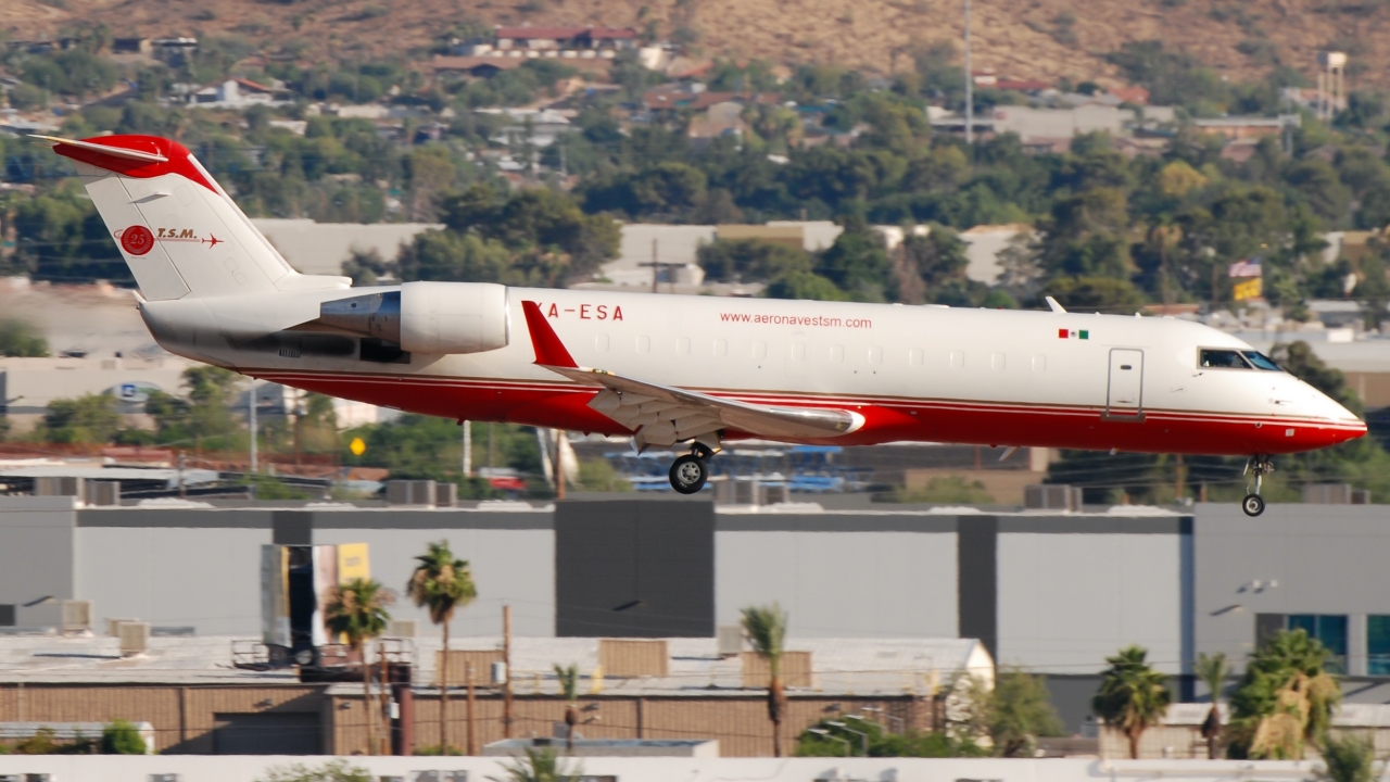 Full size: Aeronaves TSM Mitsubishi CRJ-100 XA-ESA at Phoenix Sky Harbor International Airport