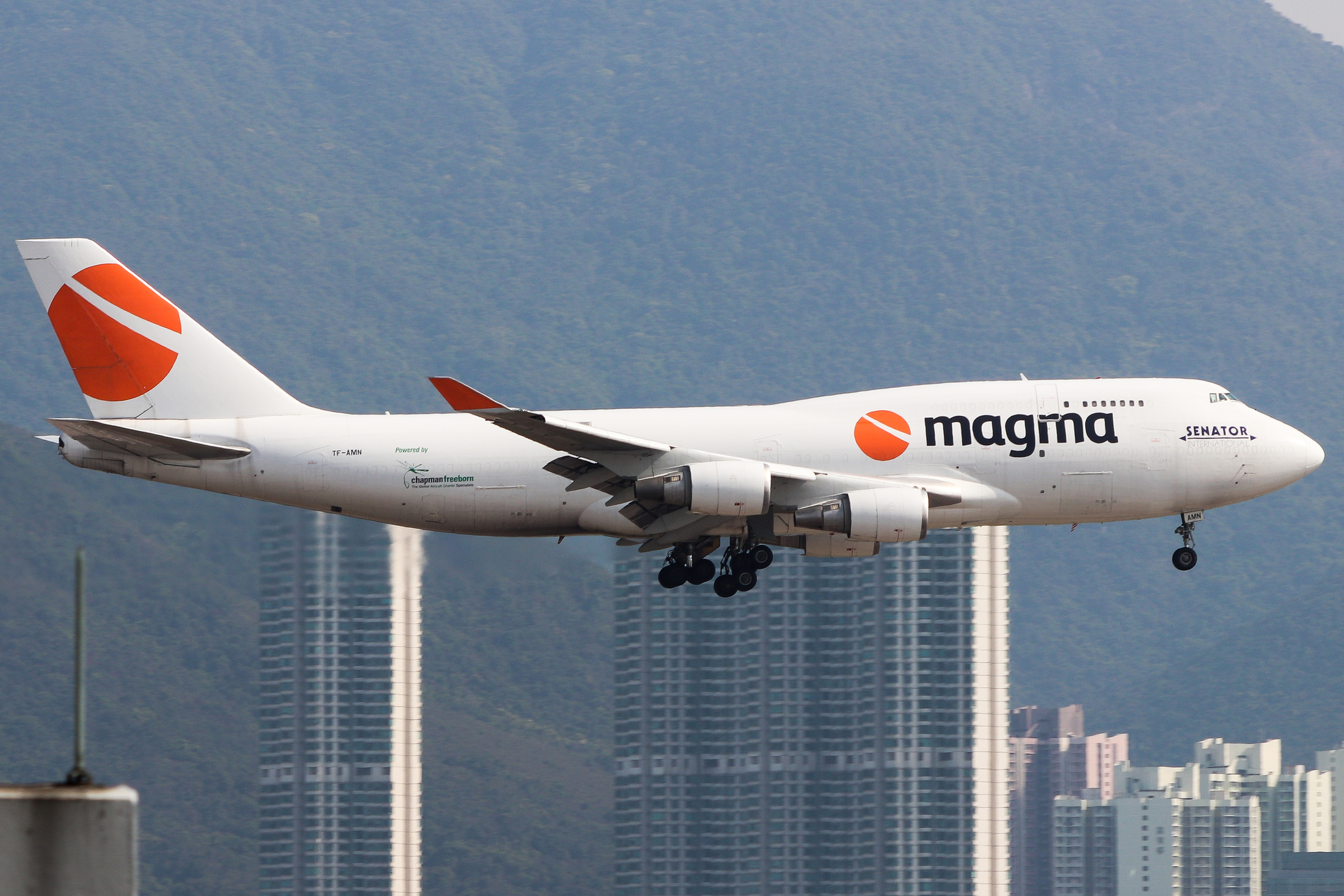 Full size: Magma Aviation Boeing 747-400F TF-AMN at Hong Kong International Airport