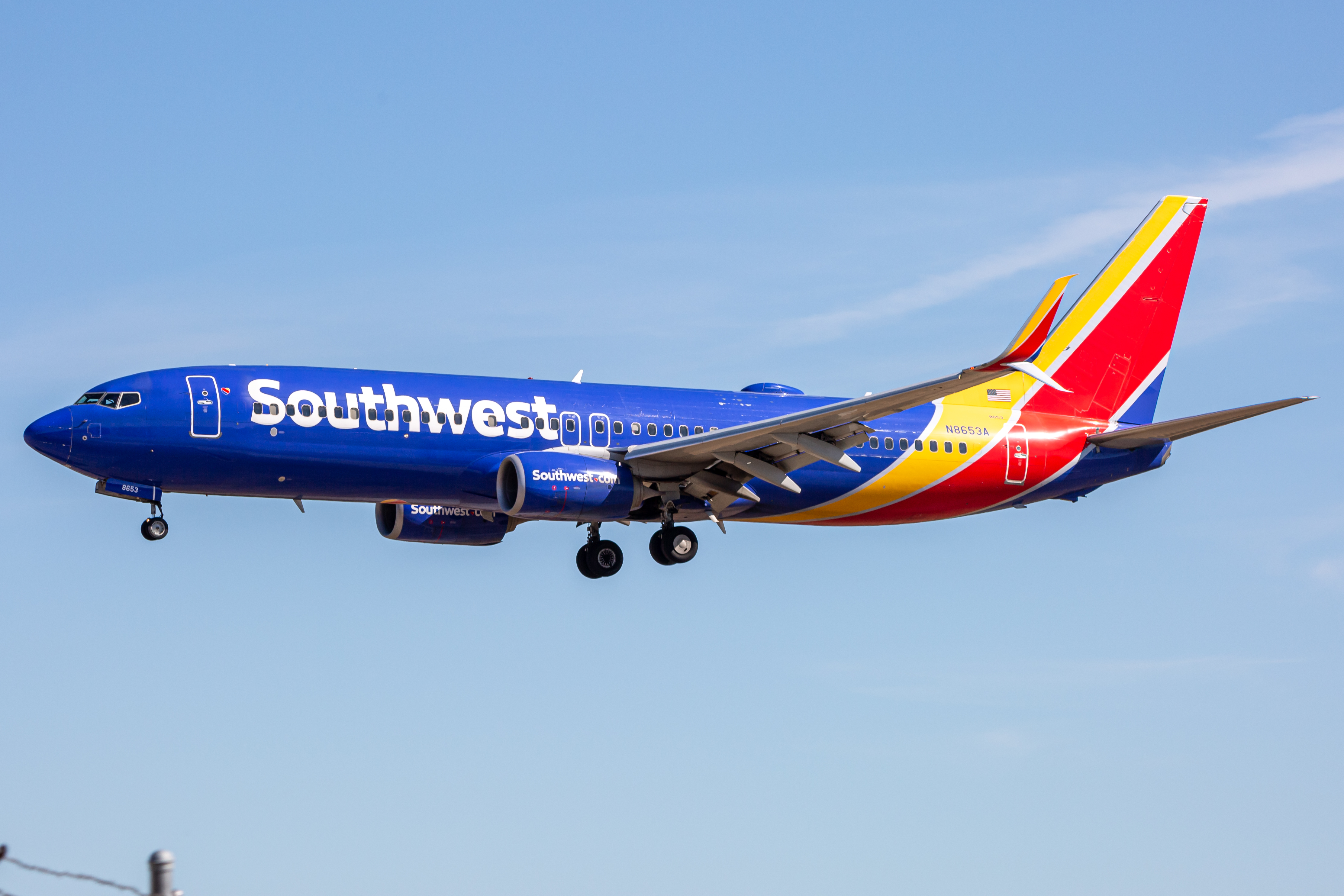 Full size: Southwest Airlines Boeing 737-800 N8653A at Baltimore/Washington International Thurgood Marshall Airport