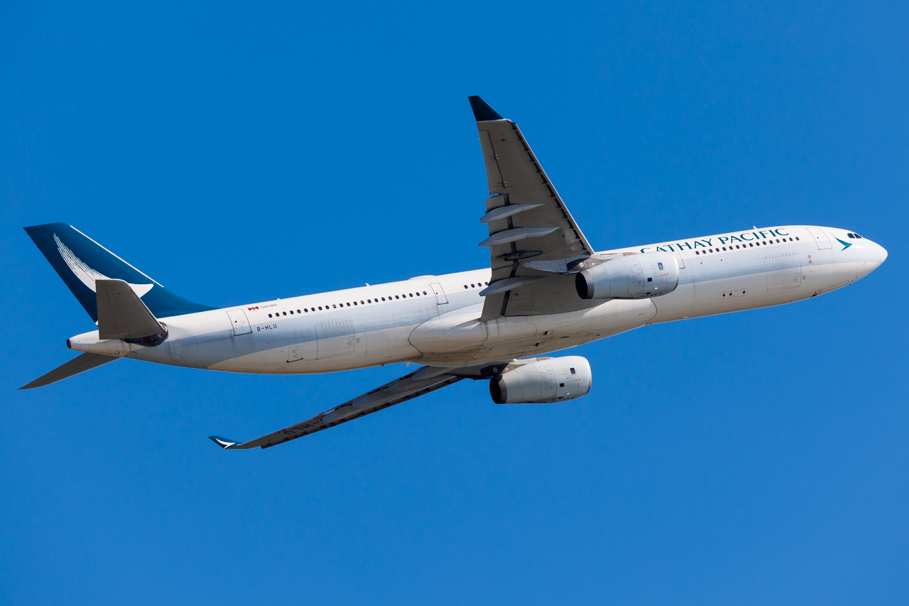 Full size: Cathay Pacific Airbus A330-300 B-HLU at Hong Kong International Airport