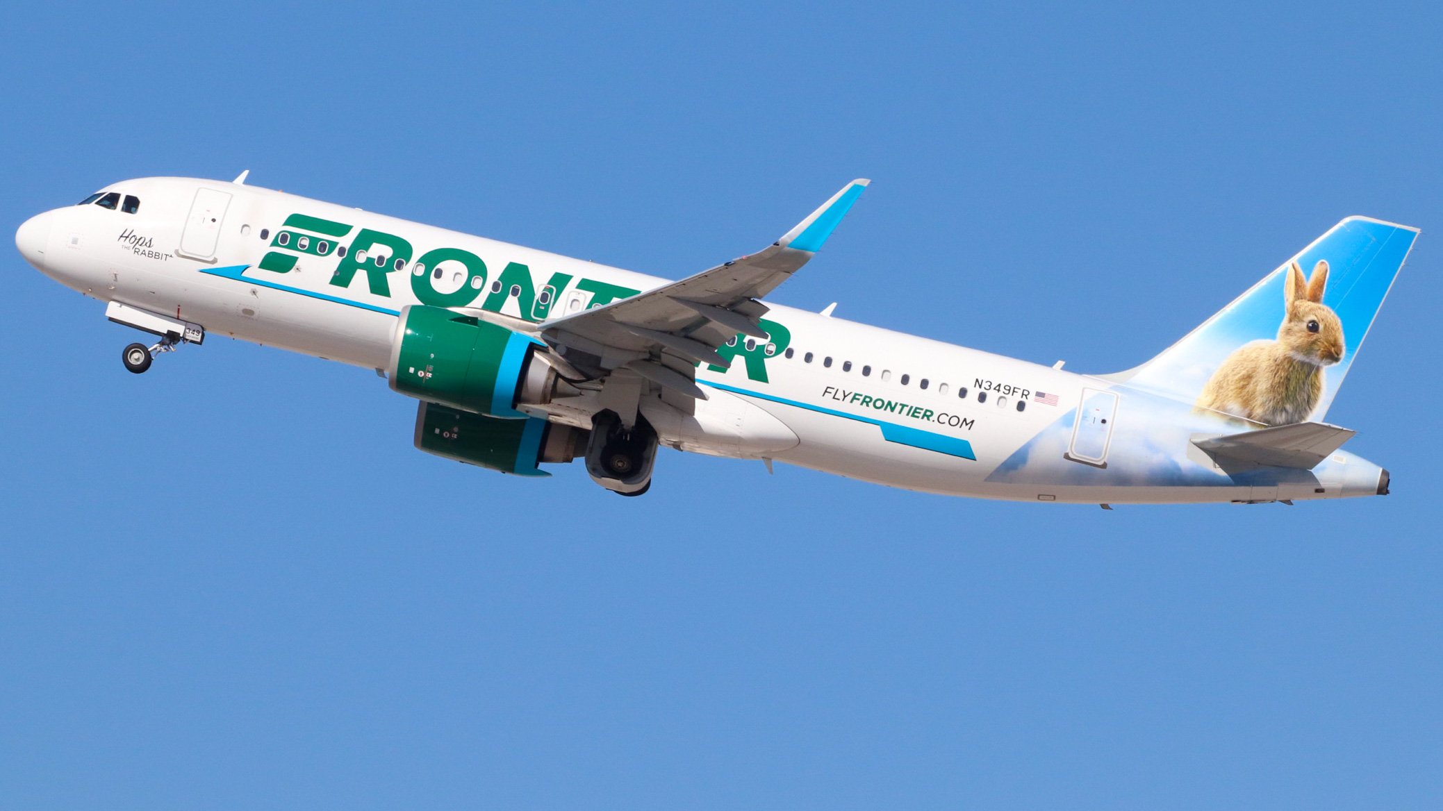 Full size: Frontier Airlines Airbus A320 NEO N349FR at Harry Reid International Airport