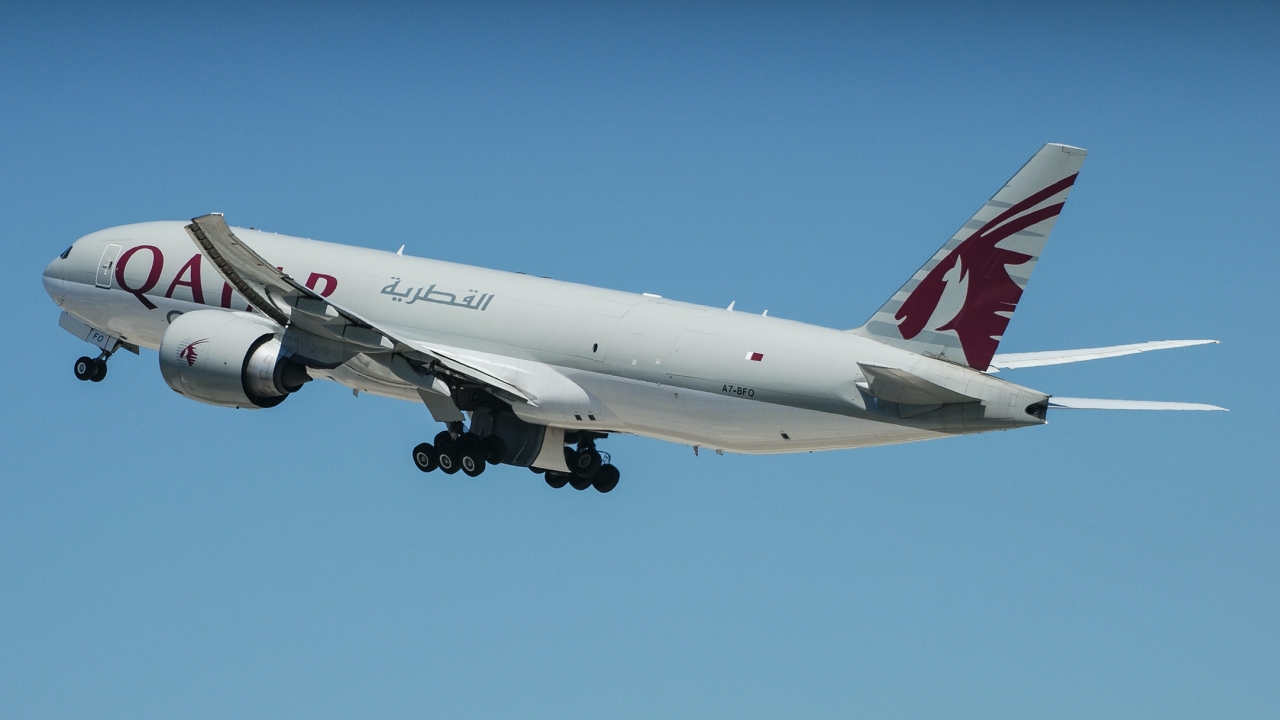 Full size: Qatar Air Cargo Boeing 777-F A7-BFO at Los Angeles International Airport