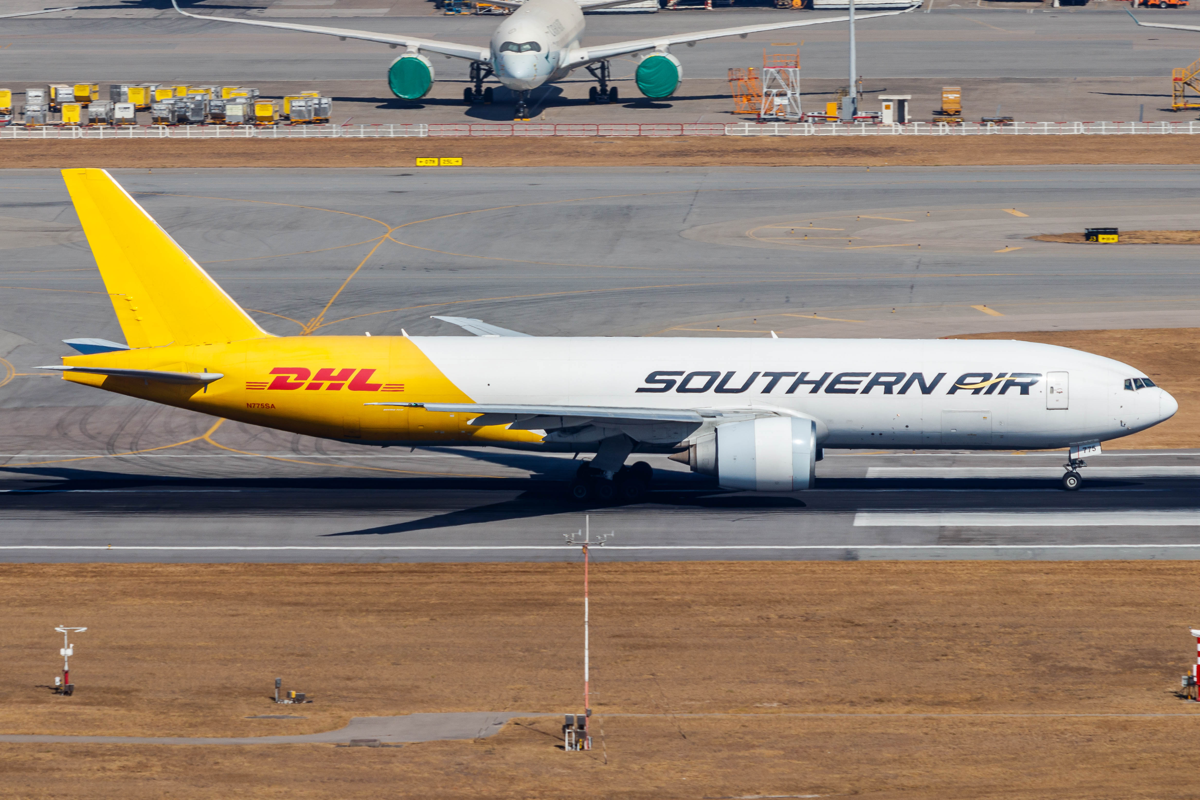 Full size: Southern Air Cargo Boeing 777-F N775SA at Hong Kong International Airport