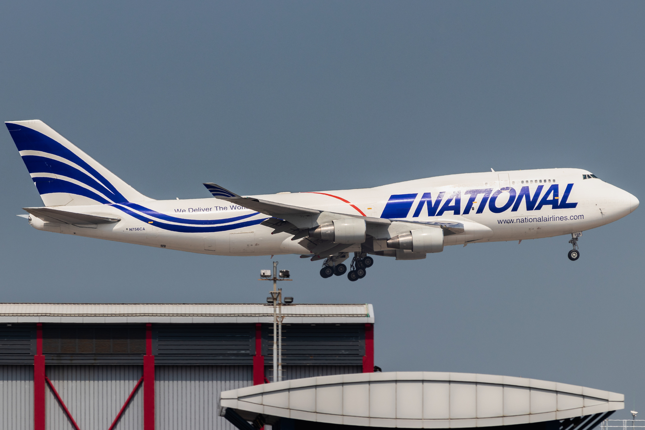 Full size: National Airlines Boeing 747-400F N756CA at Hong Kong International Airport