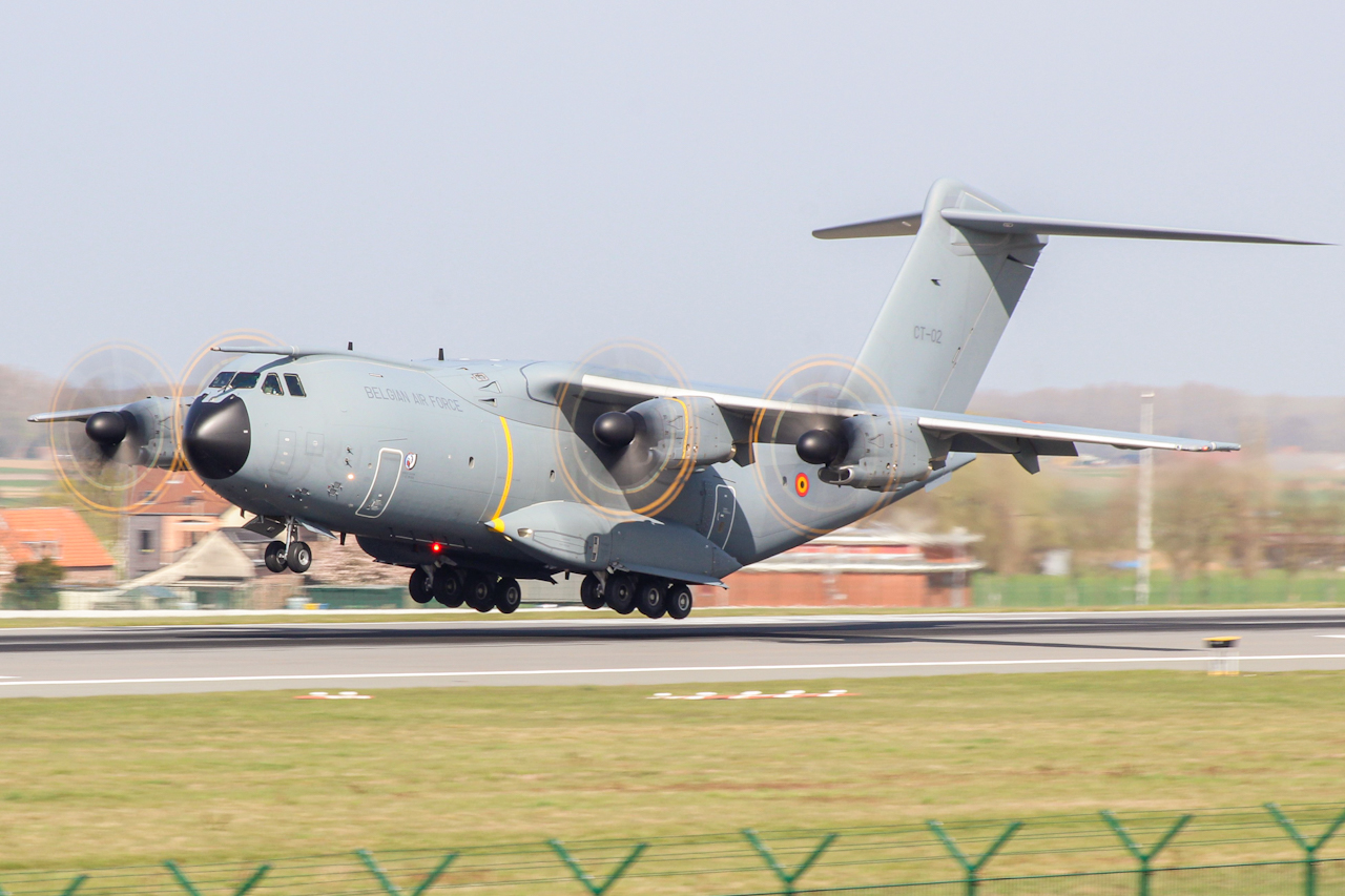 Full size: Belgium Air Force  Airbus A400M CT-02 at Brussels Airport