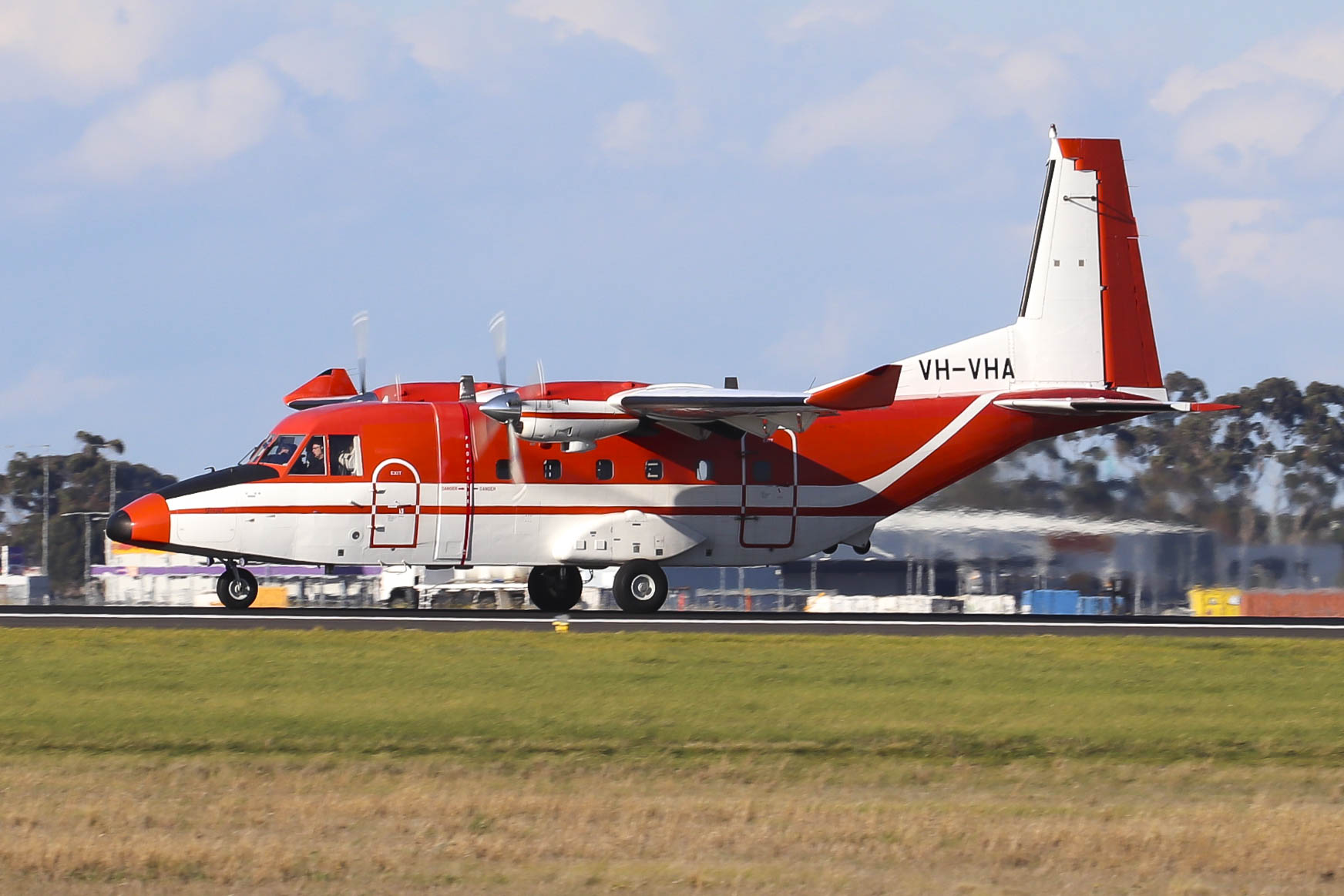 Full size: Skytraders CASA C-212-400 Aviocar VH-VHA at Melbourne Airport
