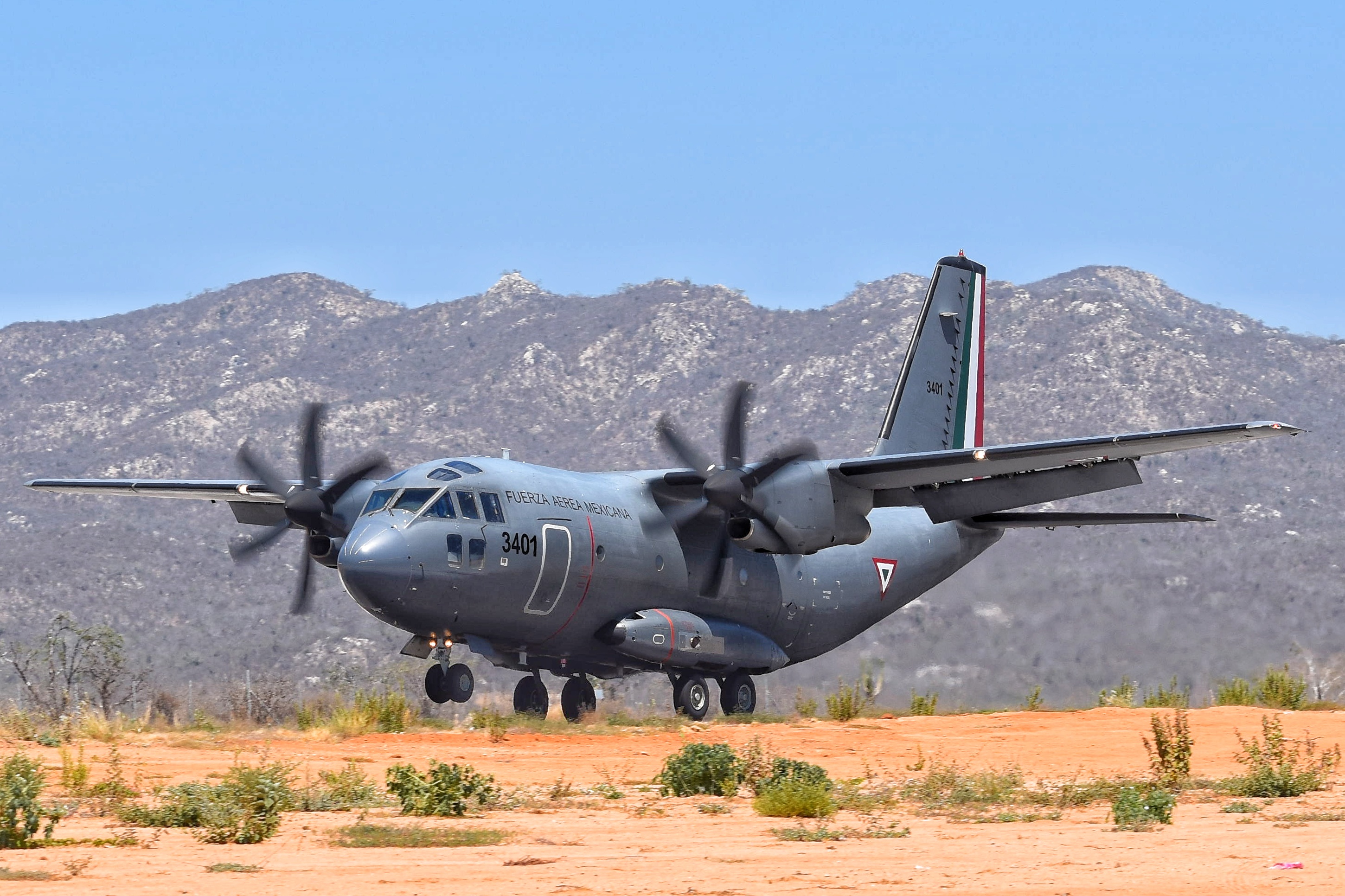 Full size: Mexican Air Force  Alenia C-27J Spartan  3401 at Aeropuerto de Cabo San Lucas Internacional