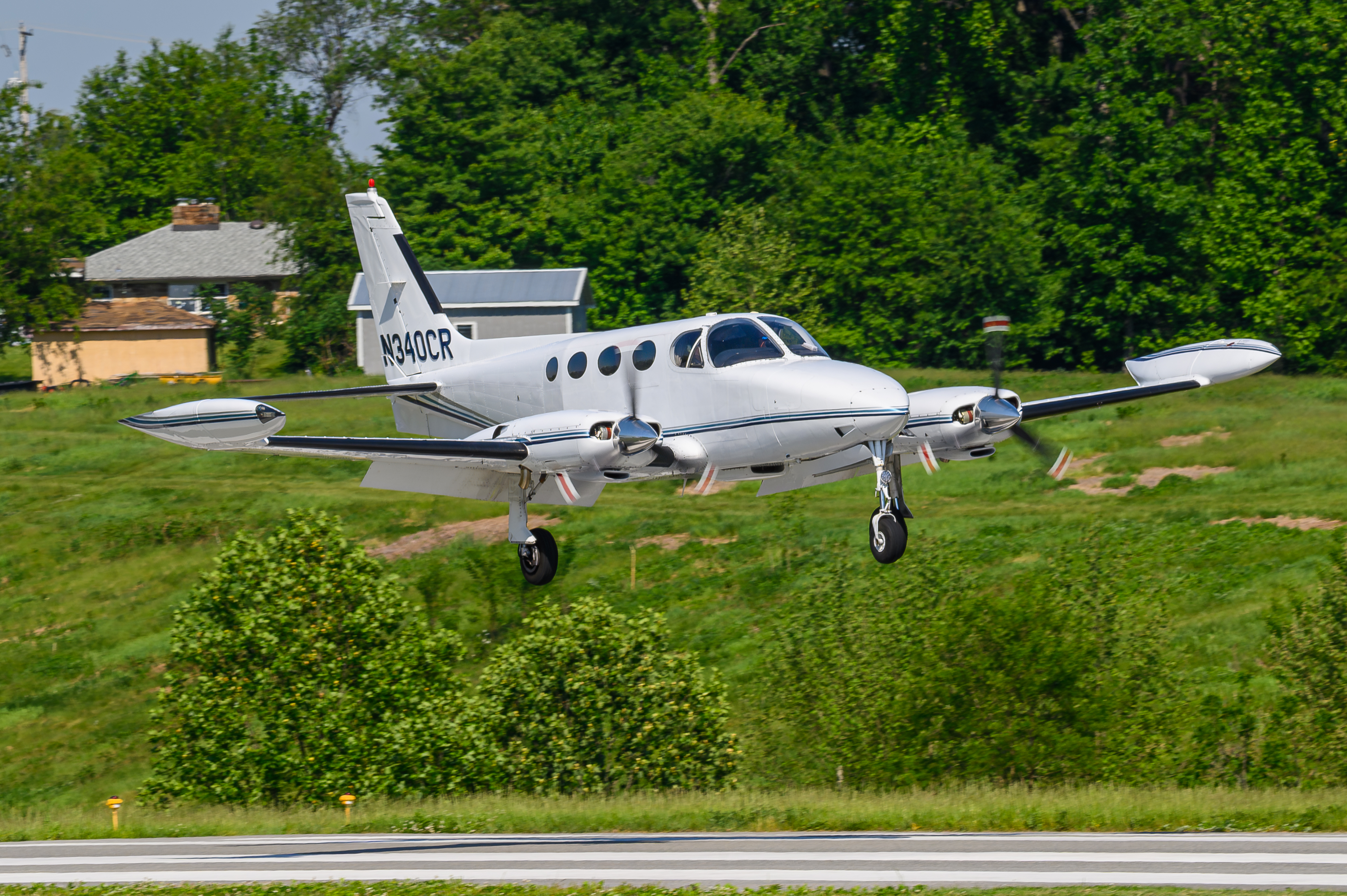 Full size: PRIVATE Cessna 340 N340CR at New Garden Airport