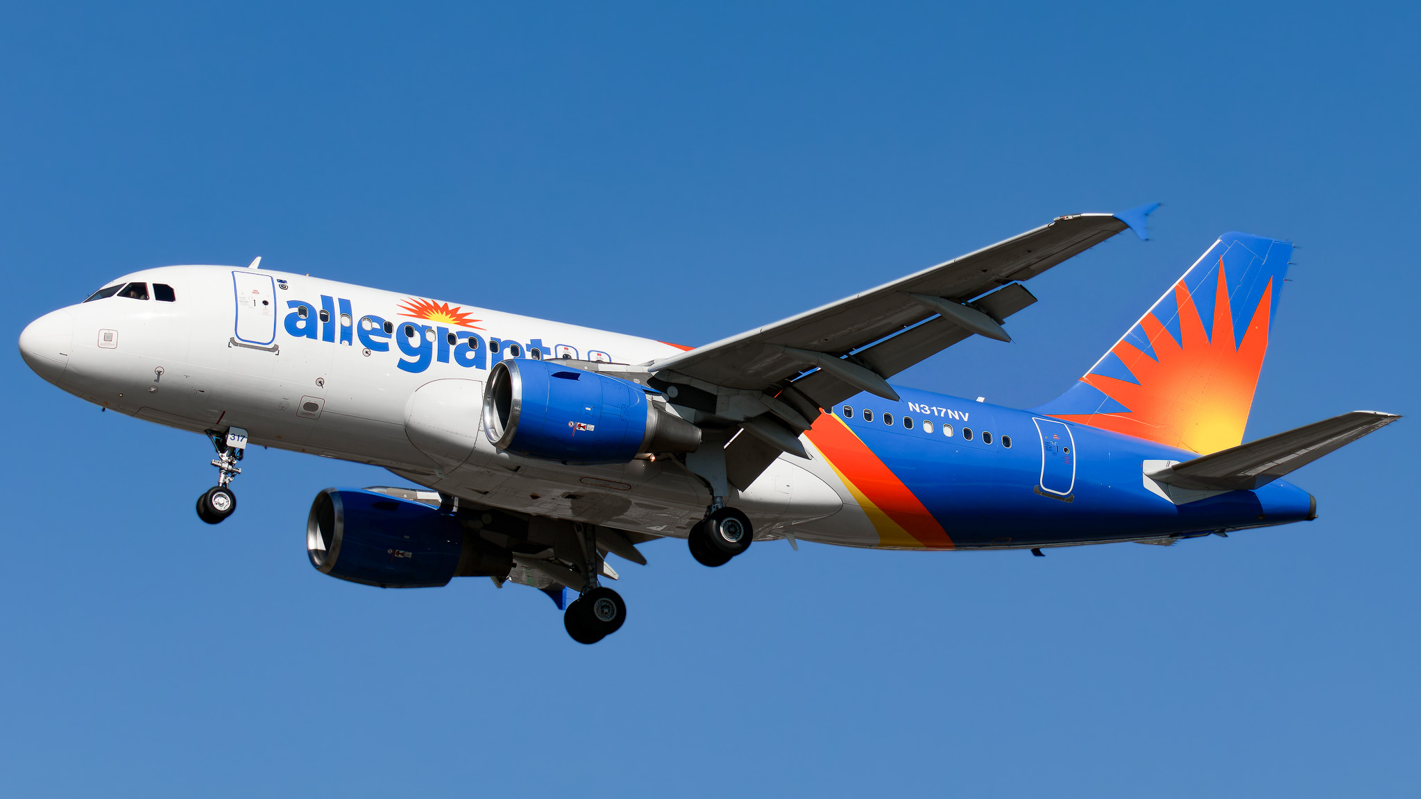 Full size: Allegiant Air Airbus A319 N317NV at St. Petersburg Clearwater International Airport