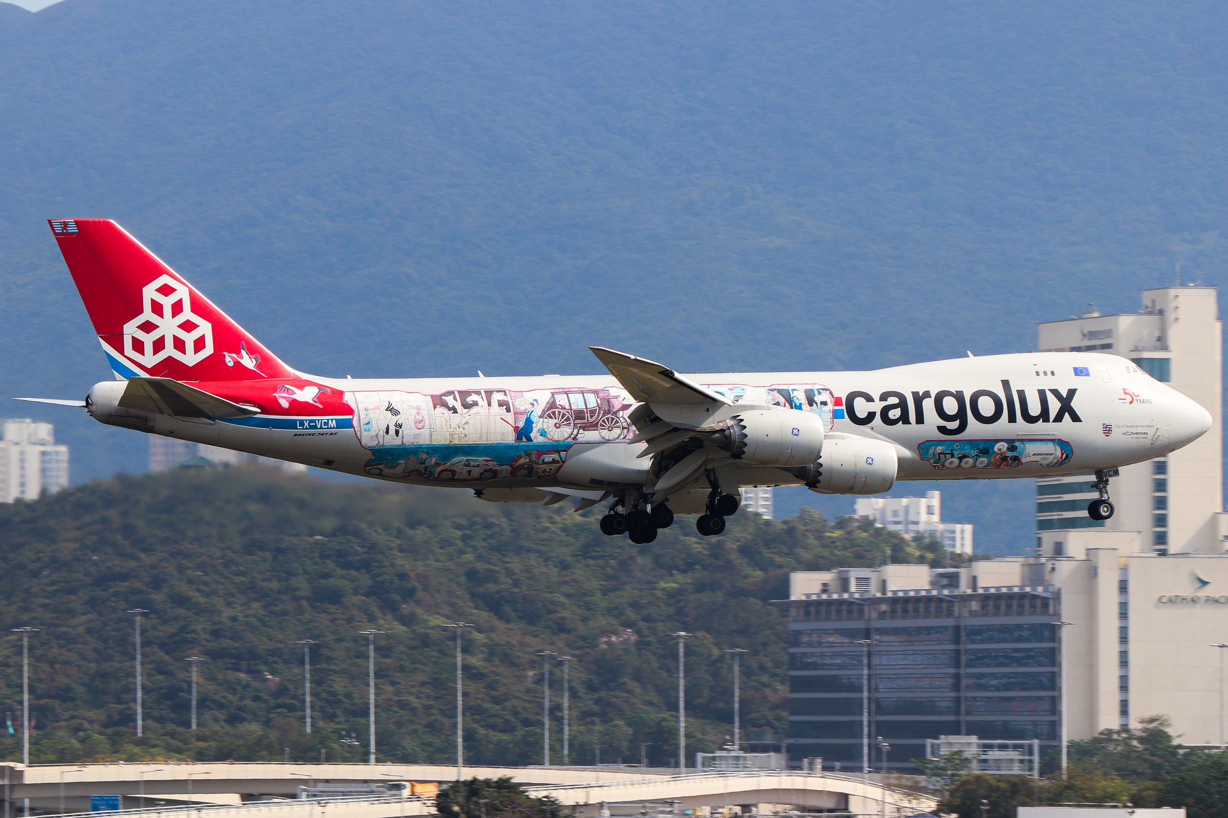 Full size: CargoLux Boeing 747-8F LX-VCM at Hong Kong International Airport