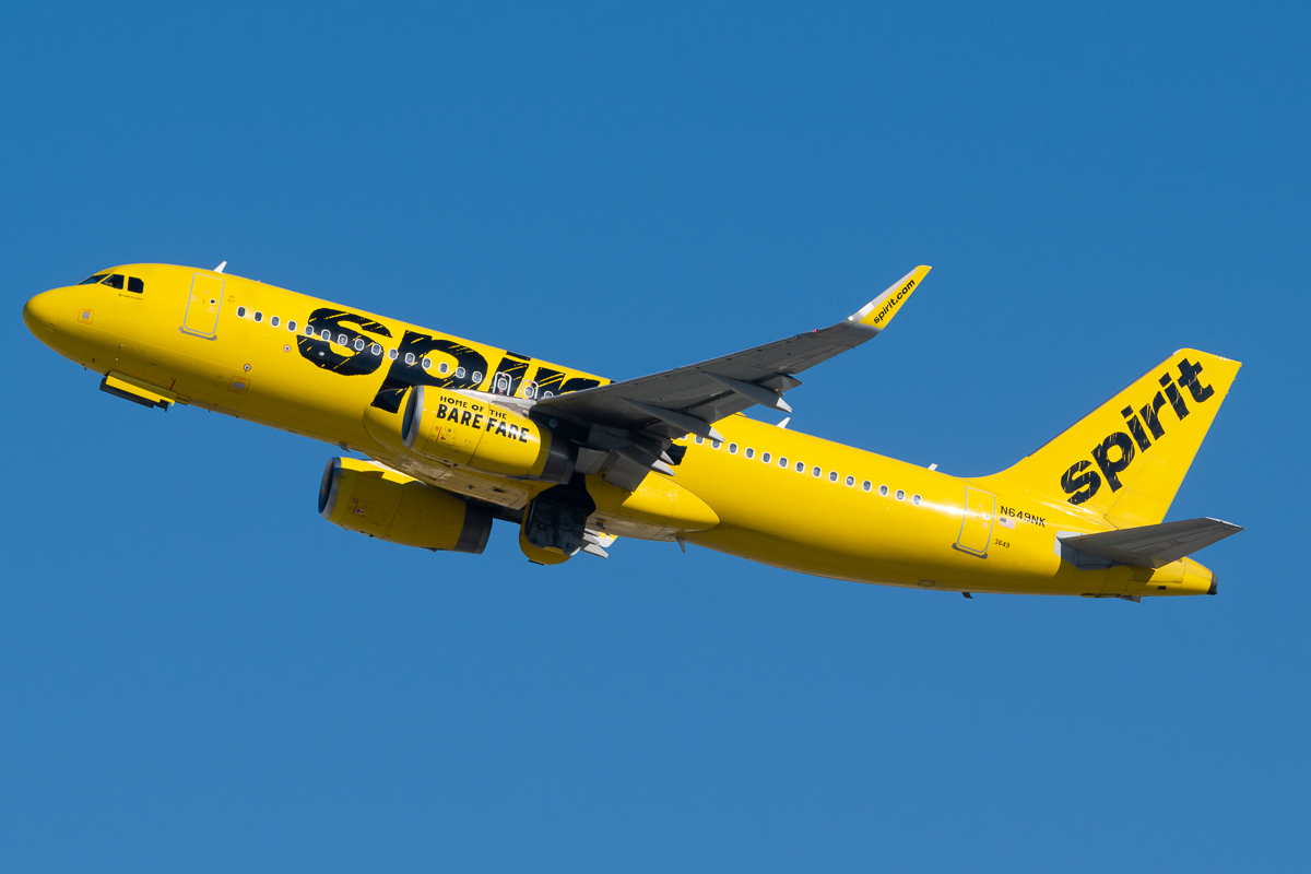 Full size: Spirit Airlines Airbus A320 N649NK at Los Angeles International Airport