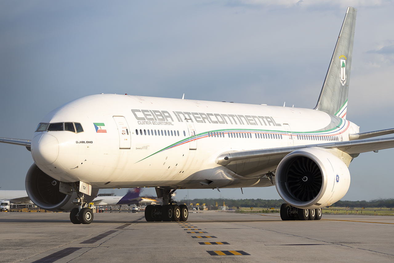 Full size: Ceiba Intercontinental Boeing 777-200LR CS-TQX at Washington Dulles International Airport