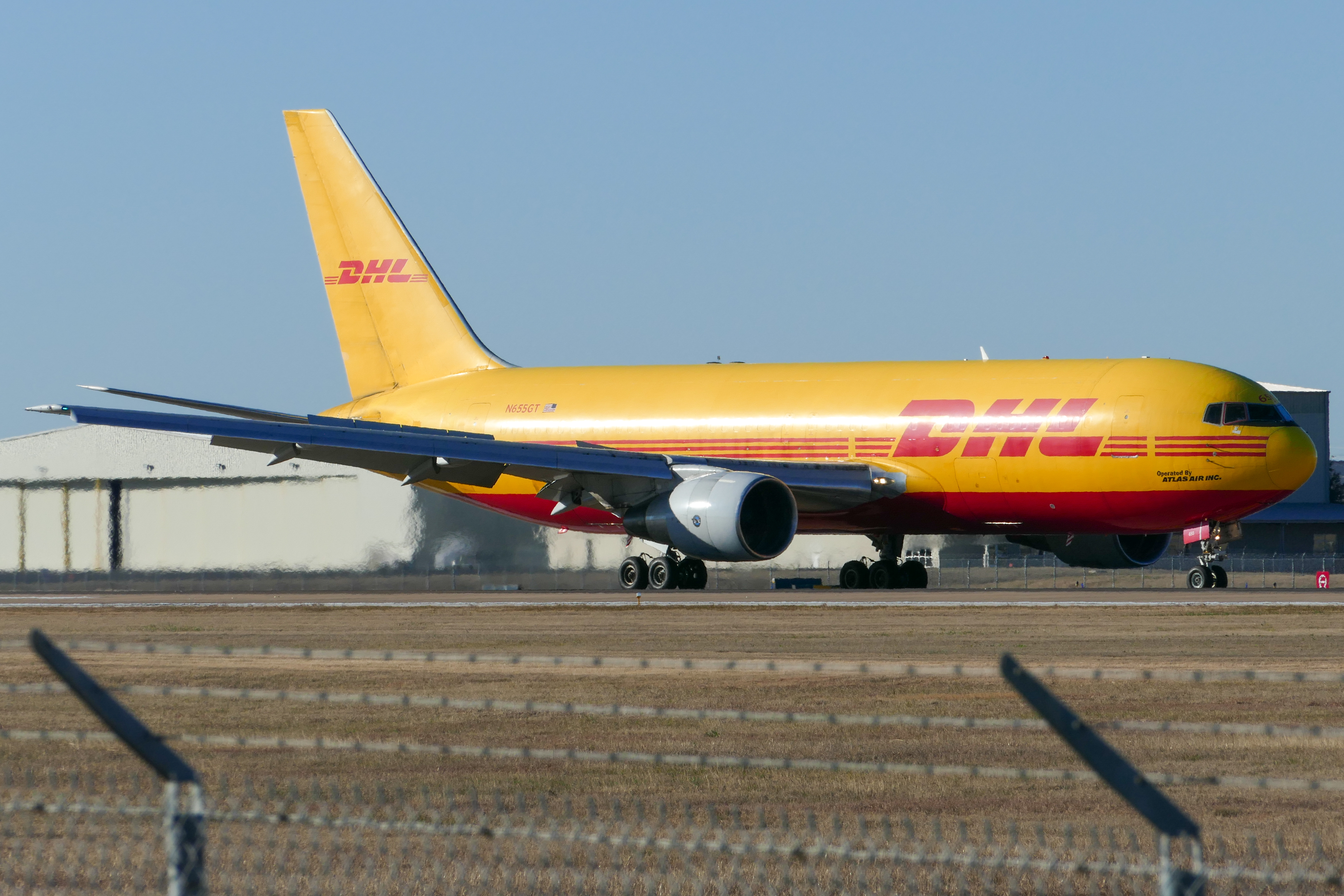 Full size: DHL Boeing 767-200F N655GT at Austin-Bergstrom International Airport