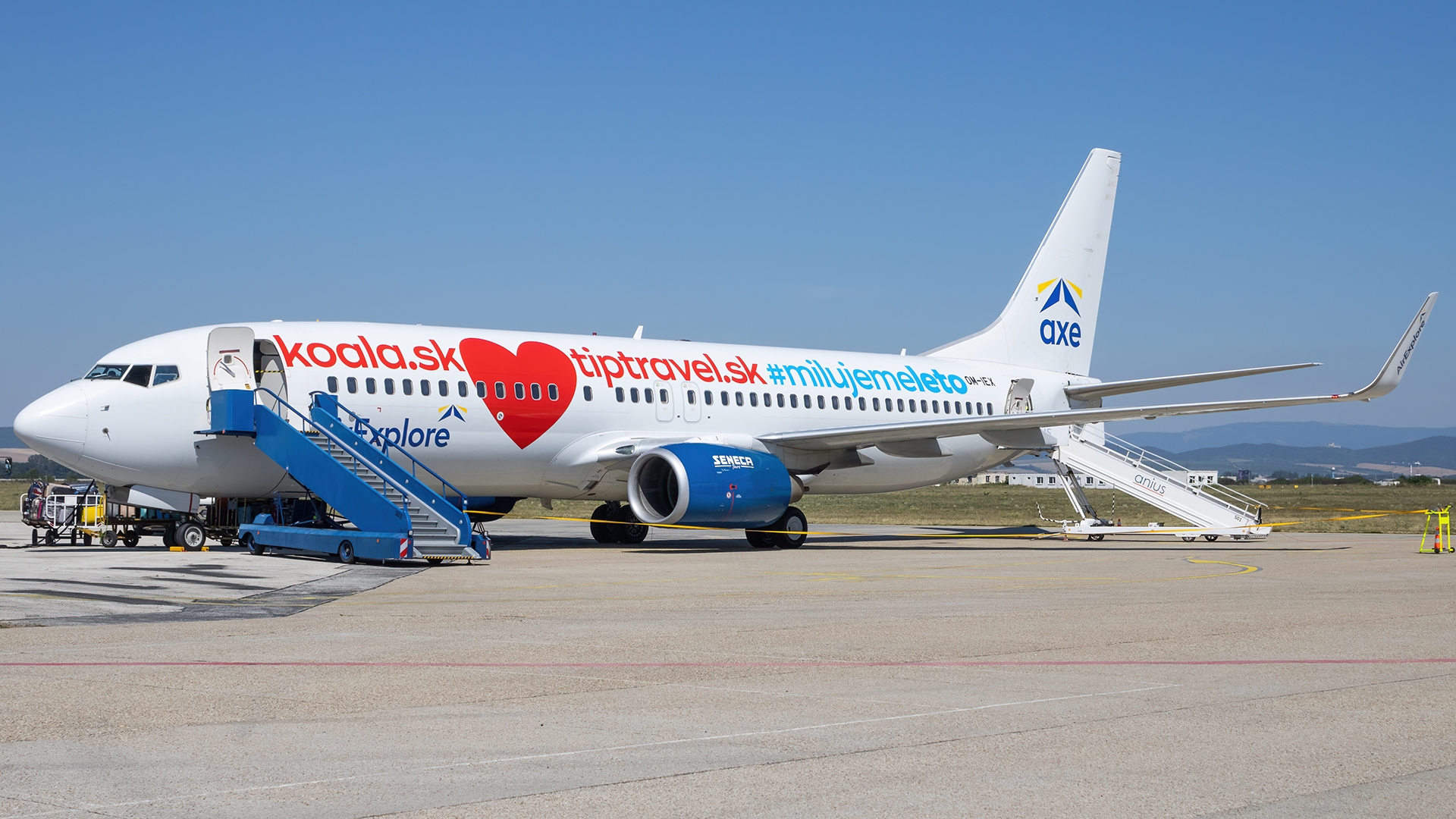 Full size: AirExplore Boeing 737-800 OM-IEX at Piestany Airport