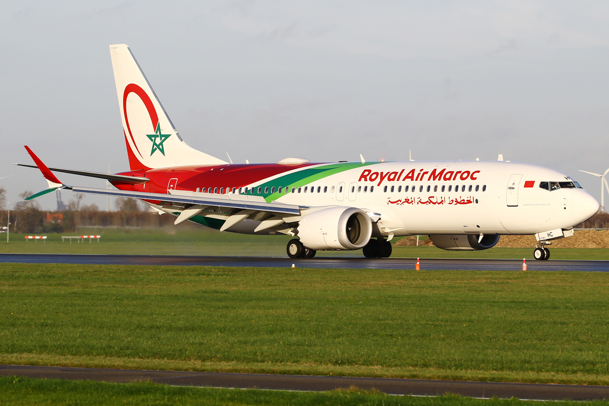 Full size: Royal Air Maroc Boeing 737 MAX 8 CN-RHC at Amsterdam Schiphol Airport